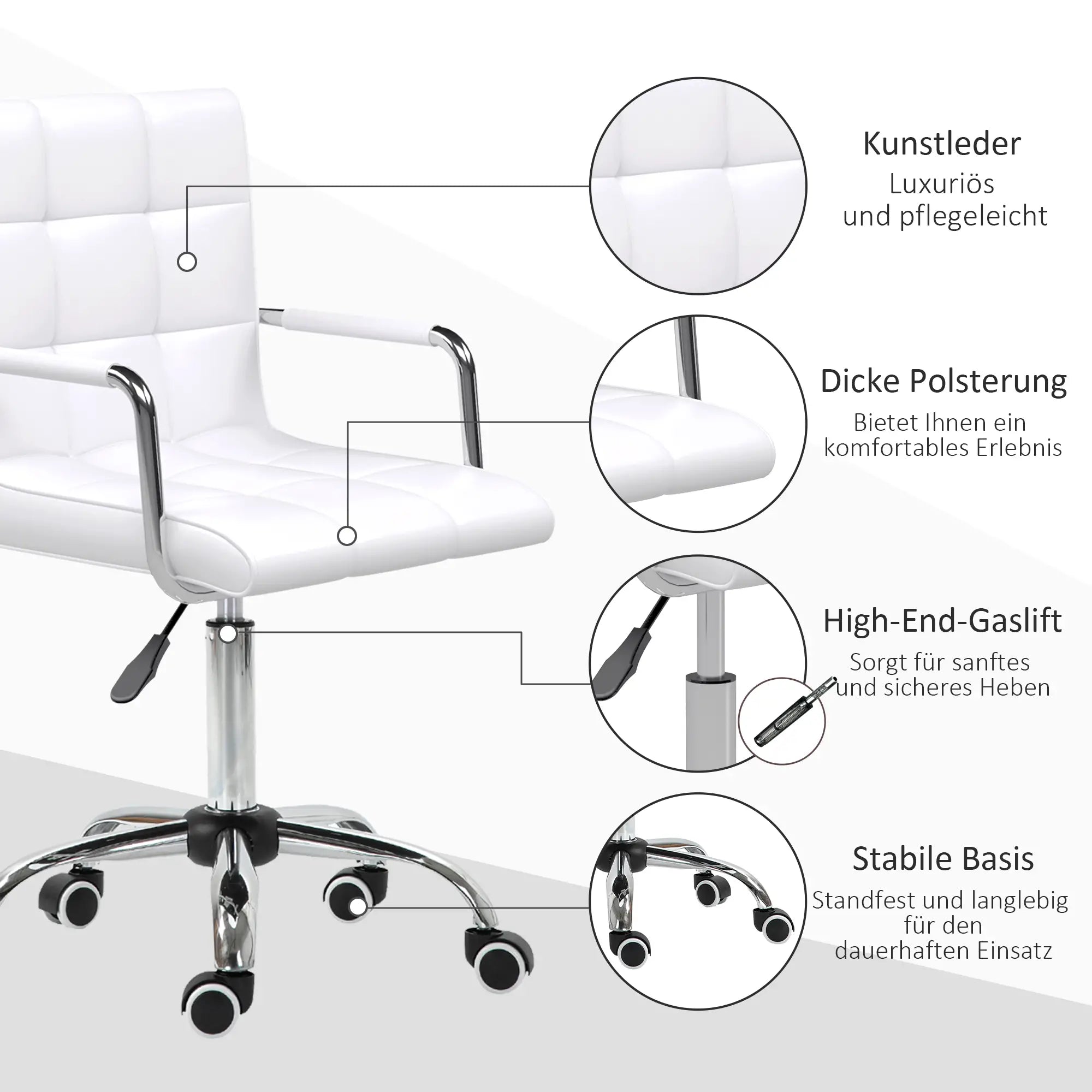 HOMCOM Office Chair – Height Adjustable