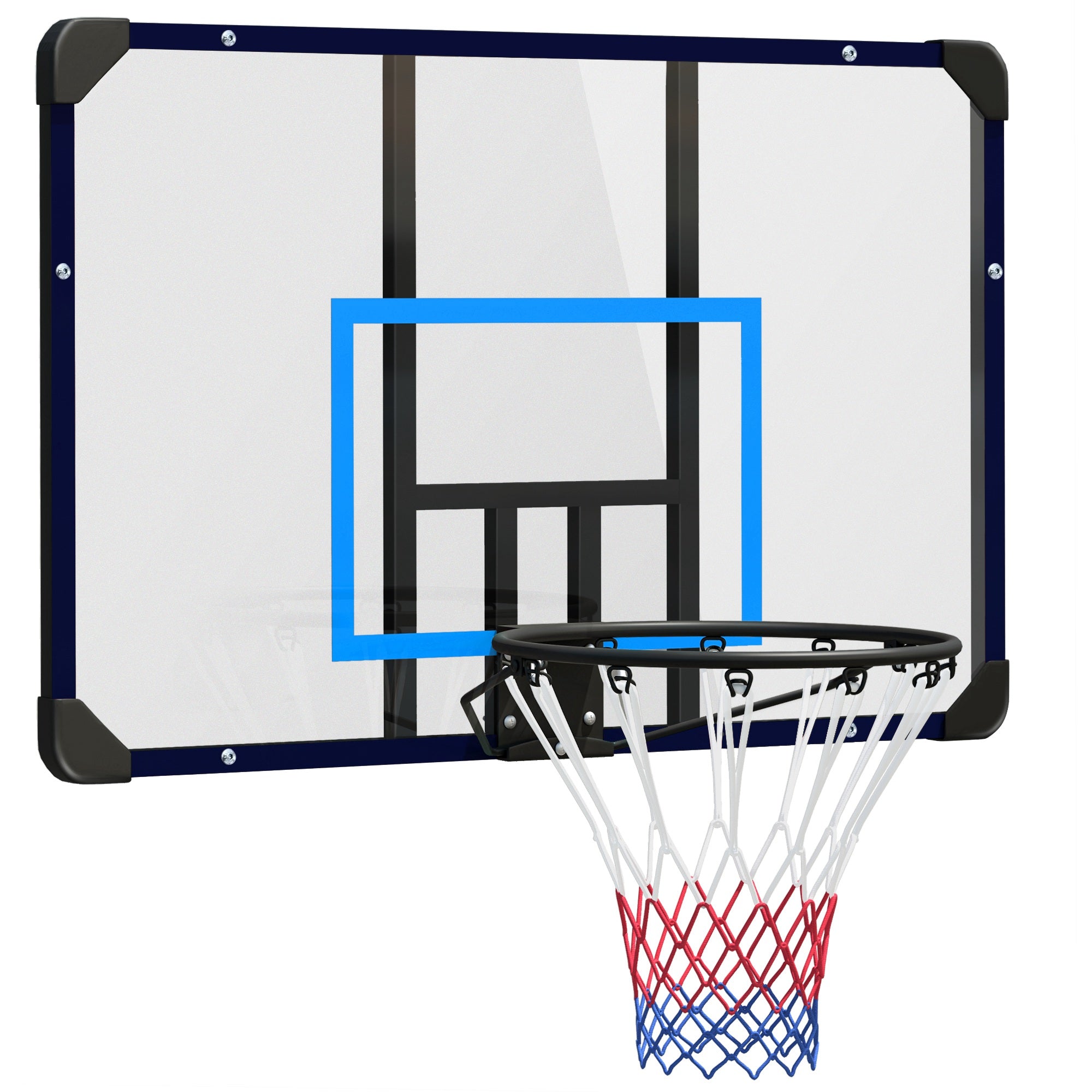 SPORTNOW Basketballkorb, universelle Wandhalterung, reißfestes Netz, rostfreier Stahlrahmen, 113 x 61 x 73 cm