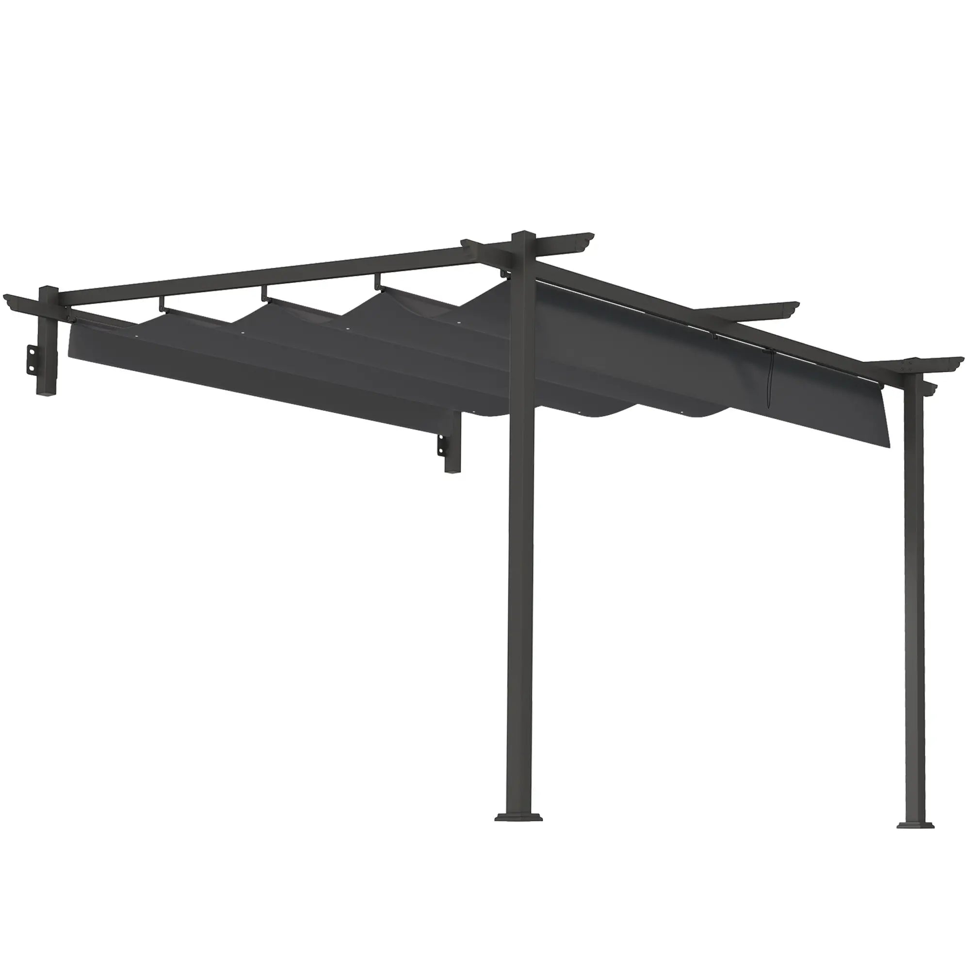 Outsunny Terrassendach 3x3 m Pergola aus Alu mit Schiebedach