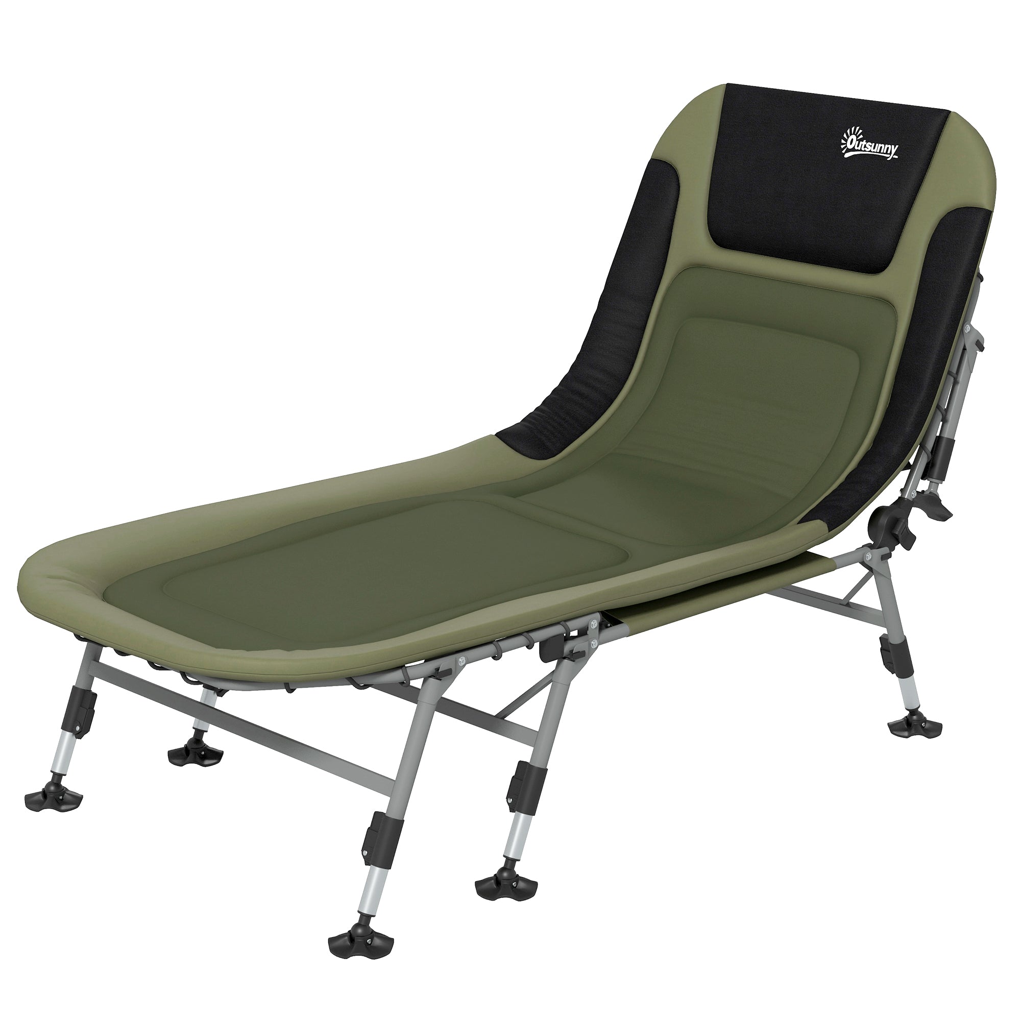 Outsunny Campingliege Campingbett Feldbett, 200 x 85 x 40-55 cm, Grün