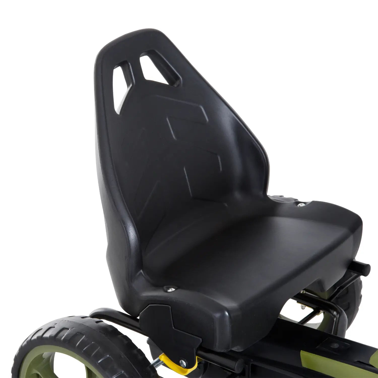 HOMCOM Go Kart Tretauto Tretfahrzeug mit Handbremse Kinderfahrzeug Kettcar Tretfahrzeug mit Verstellbarem Sitz ab 3 Jahren Grün 105 x 54 x 61cm