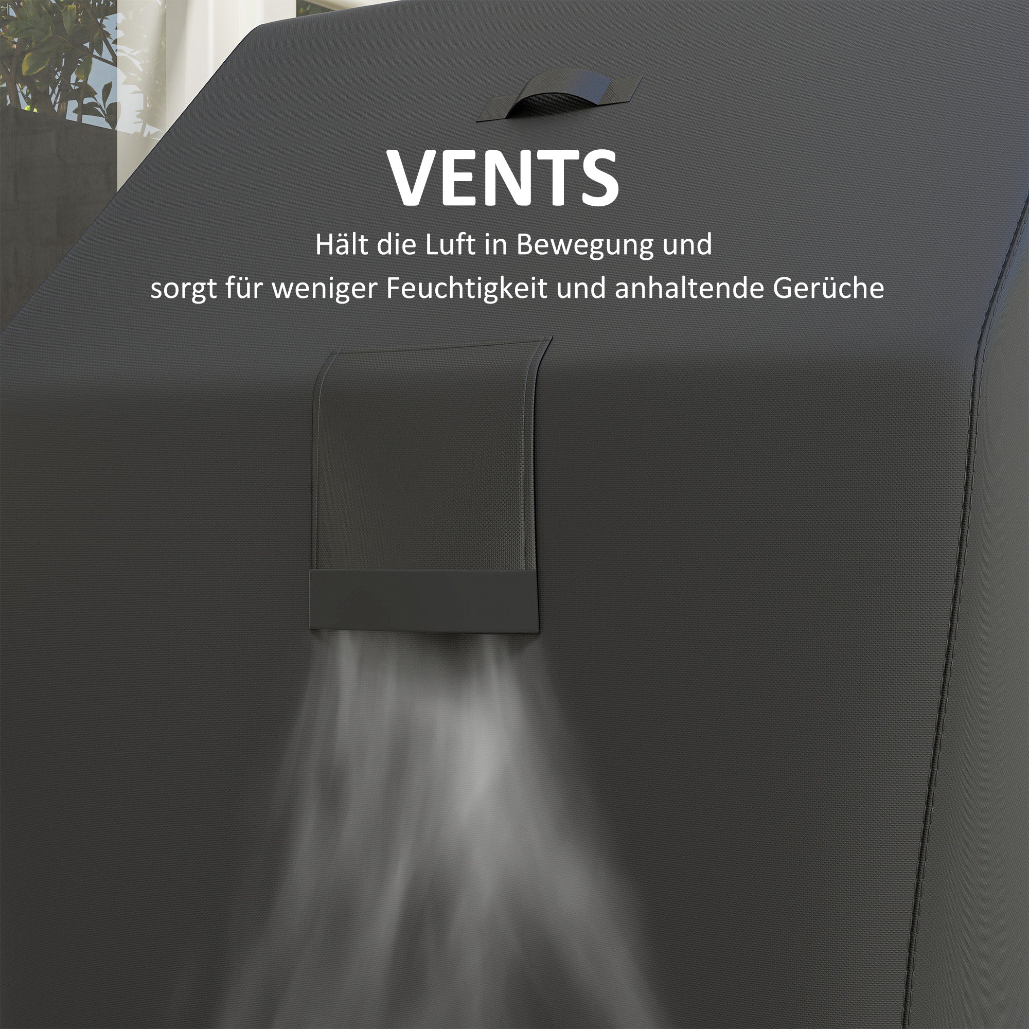 Outsunny Grillabdeckung BBQ Abdeckung Abdeckhaube mit Klettverschlüssen Schwarz, 147 x 61 x 122cm