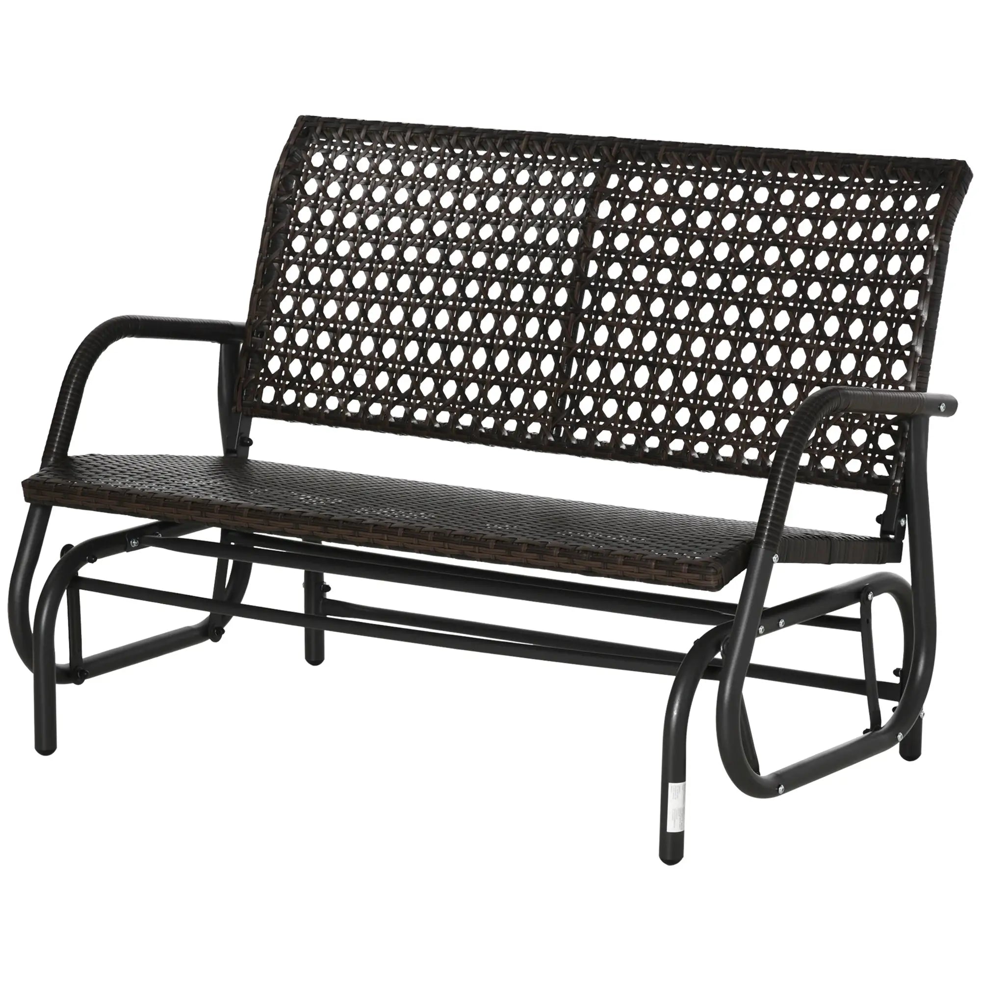Outsunny Polyrattan Schaukelbank 2-Sitzer Braun