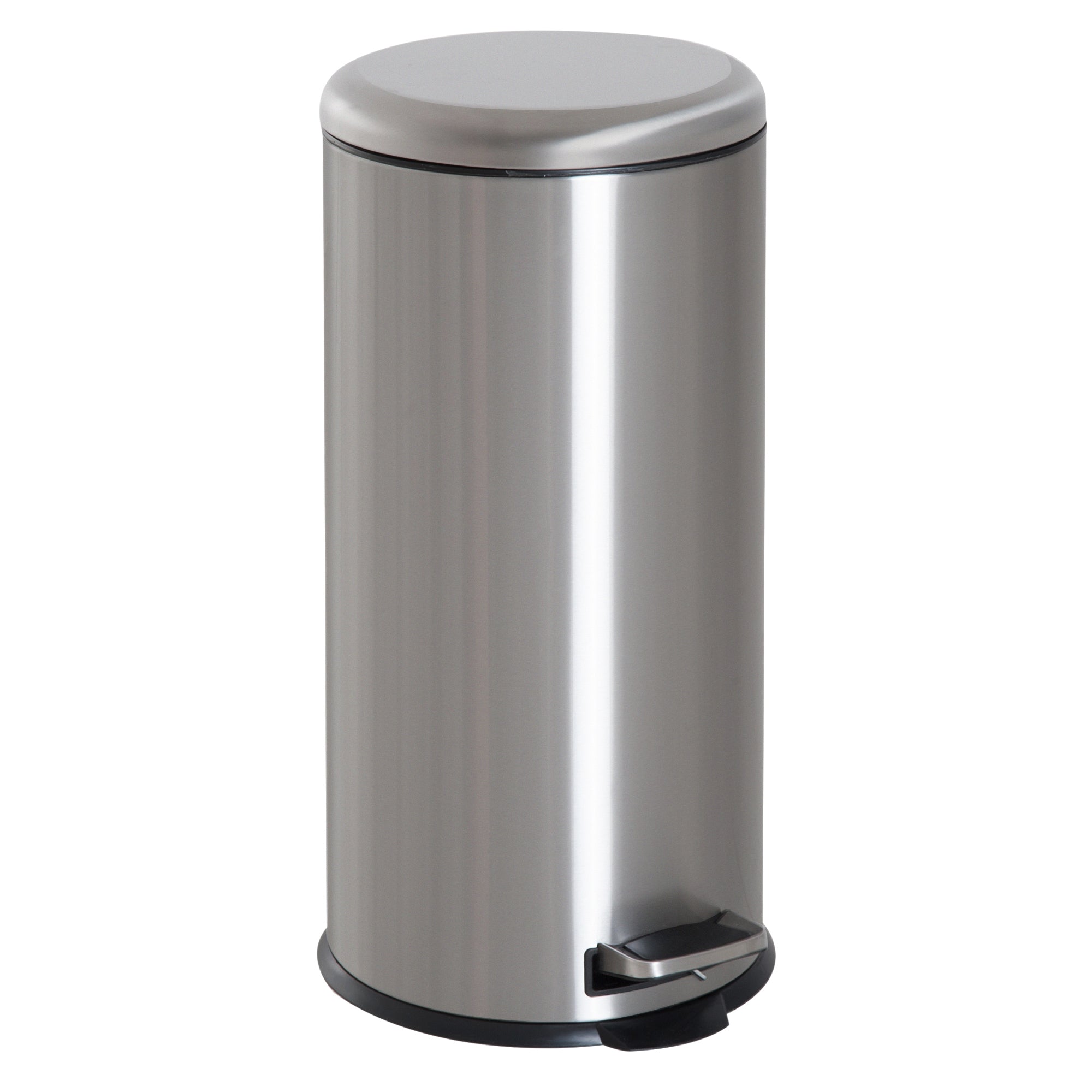HOMCOM 30L Mülleimer Abfalleimer, Papierkorb, Treteimer mit Deckel, Fußpedal, Müllbehälter mit Inneneimer, Mülltrennung für Wohnzimmer, Büro, Rund