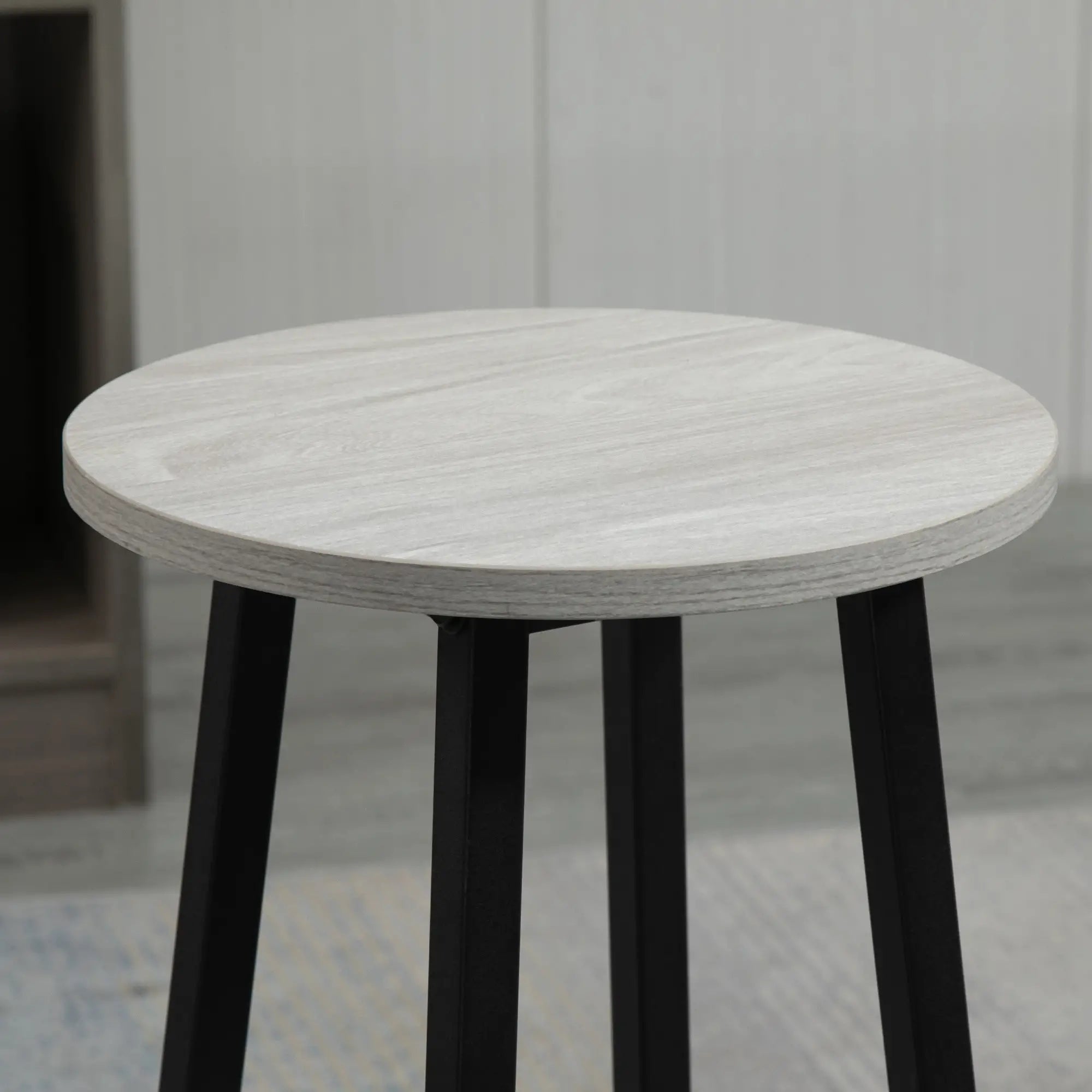 HOMCOM Bartisch-Set im Industriedesign, 6-teilig, 2 Tische und 4 Barhocker, Grau + Schwarz