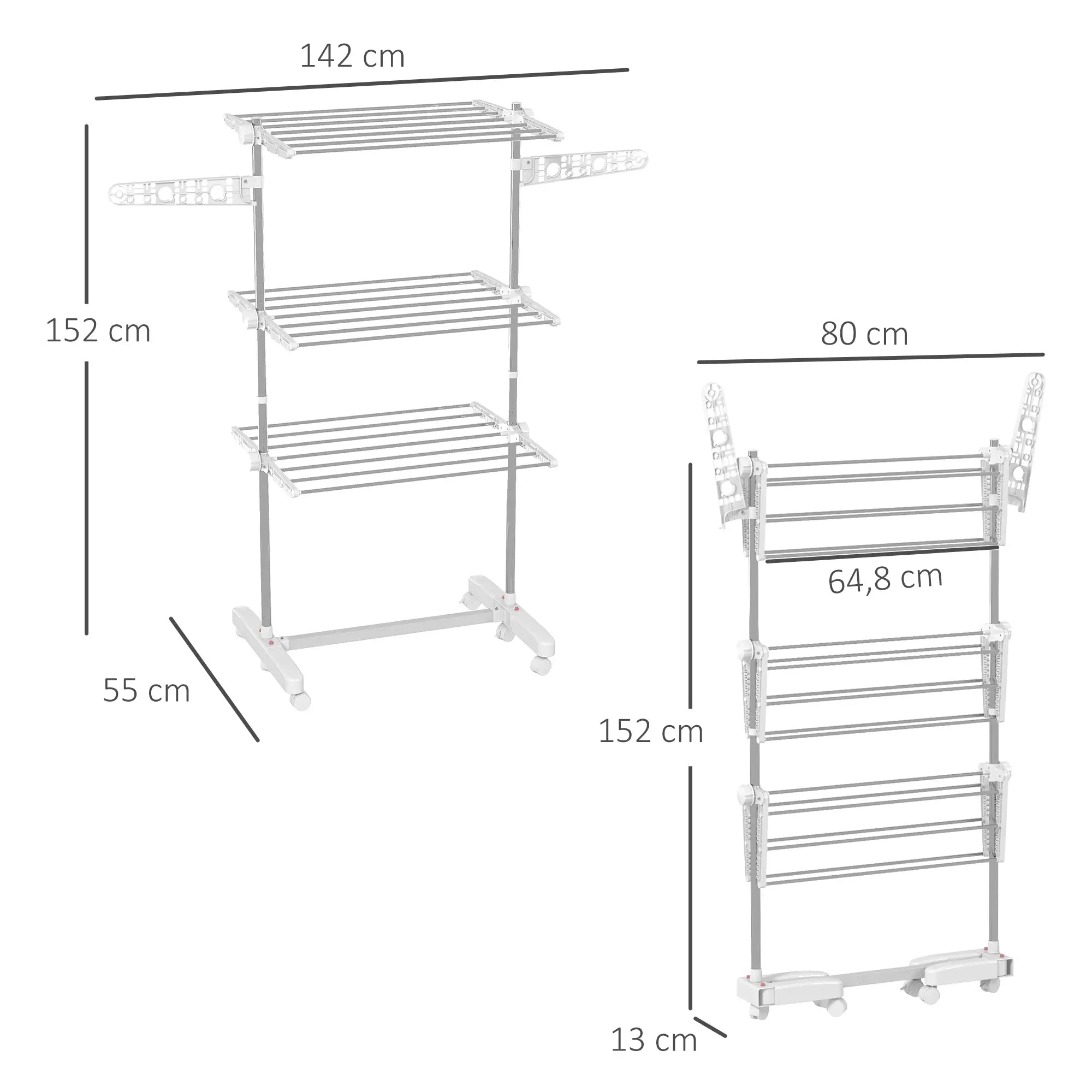 Séchoir à linge mobile HOMCOM – Séchoir à linge pliable