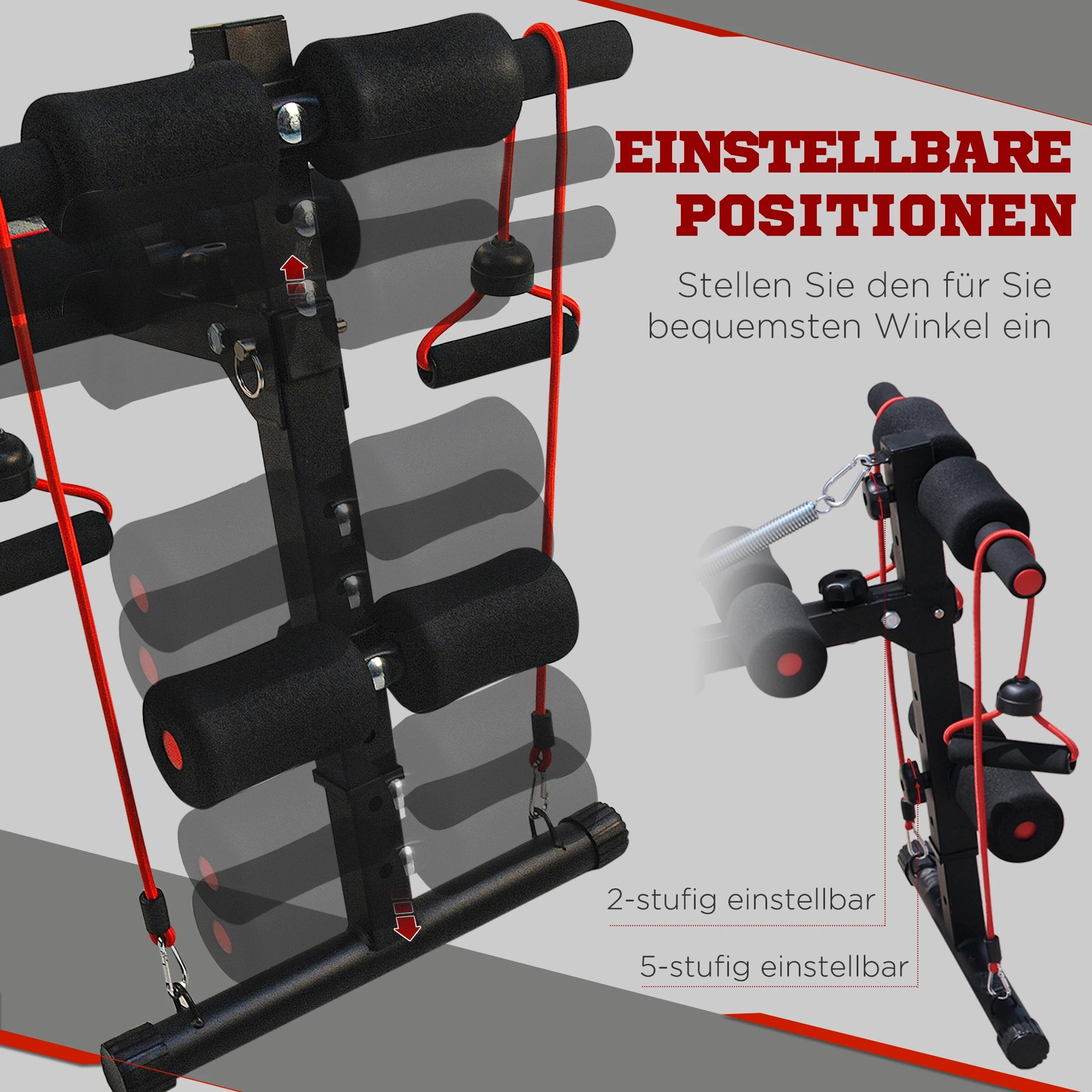 HOMCOM Abdominal Trainer – Adjustable Sit-Up Bench