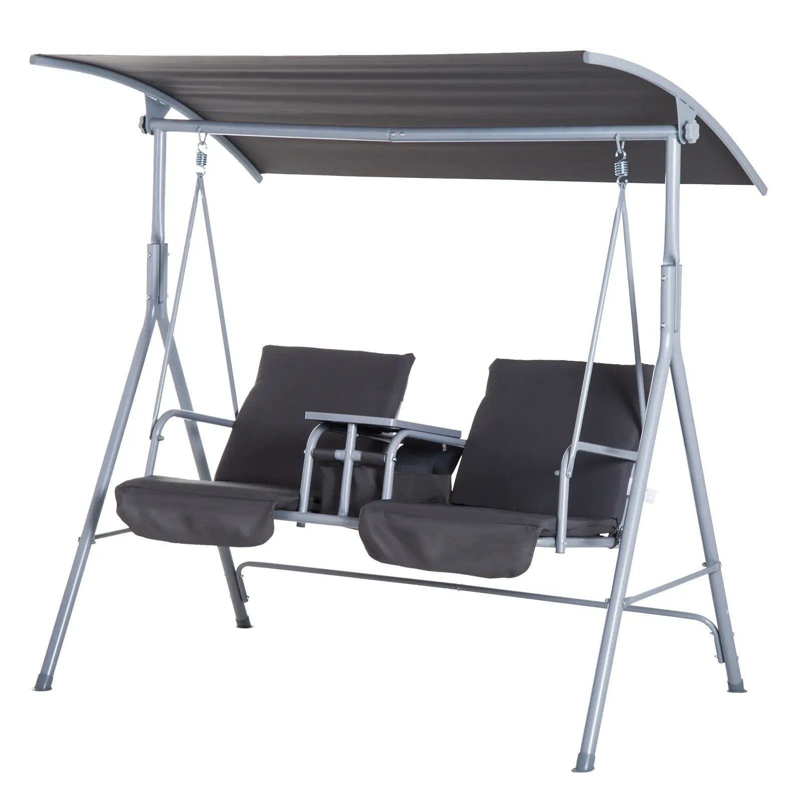 Outsunny Hollywoodschaukel 2-Sitzer mit Sonnendach Becherhalter