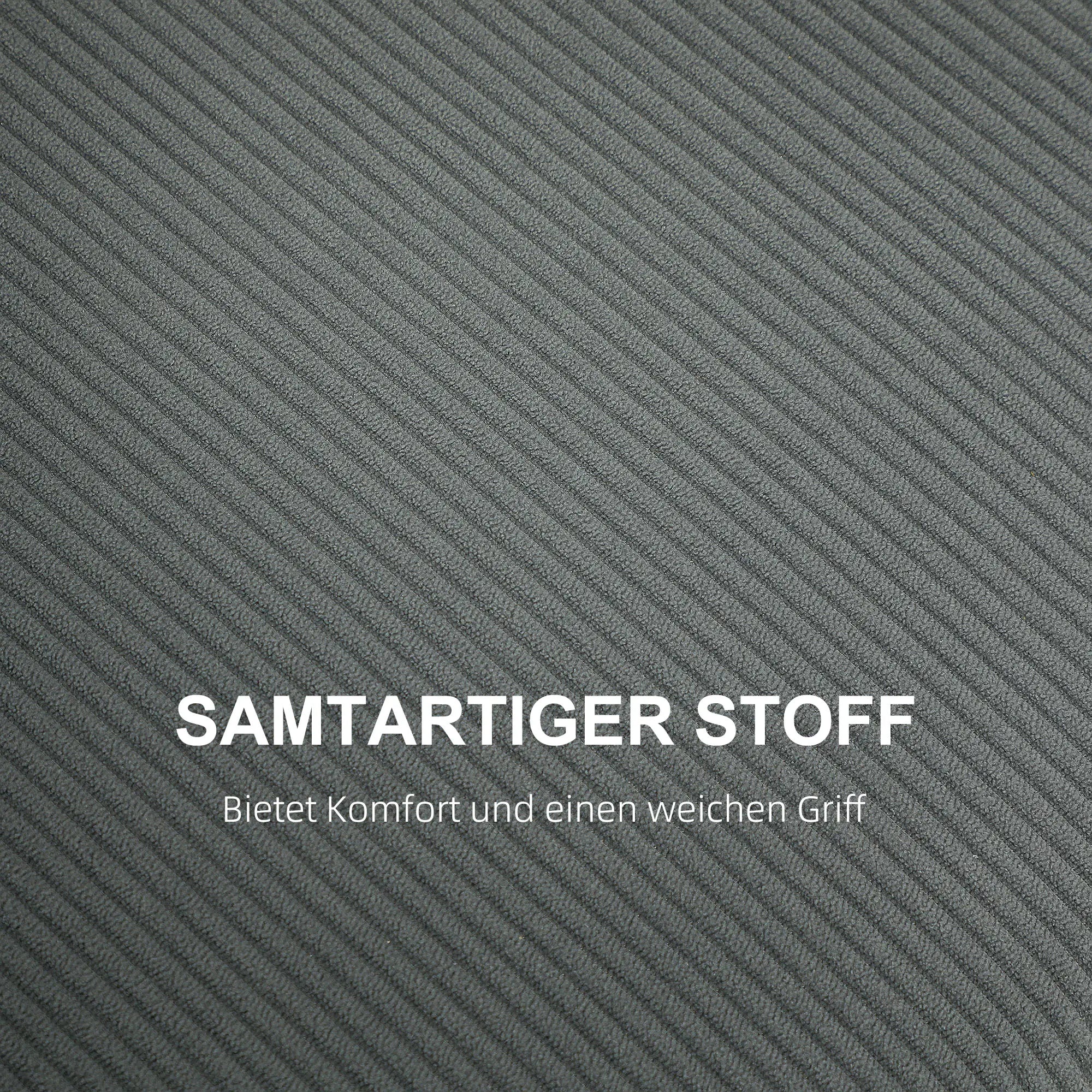 HOMCOM Zweisitzer Sofa Cord tiefe Sitze abnehmbare Kissen Dunkelgrau