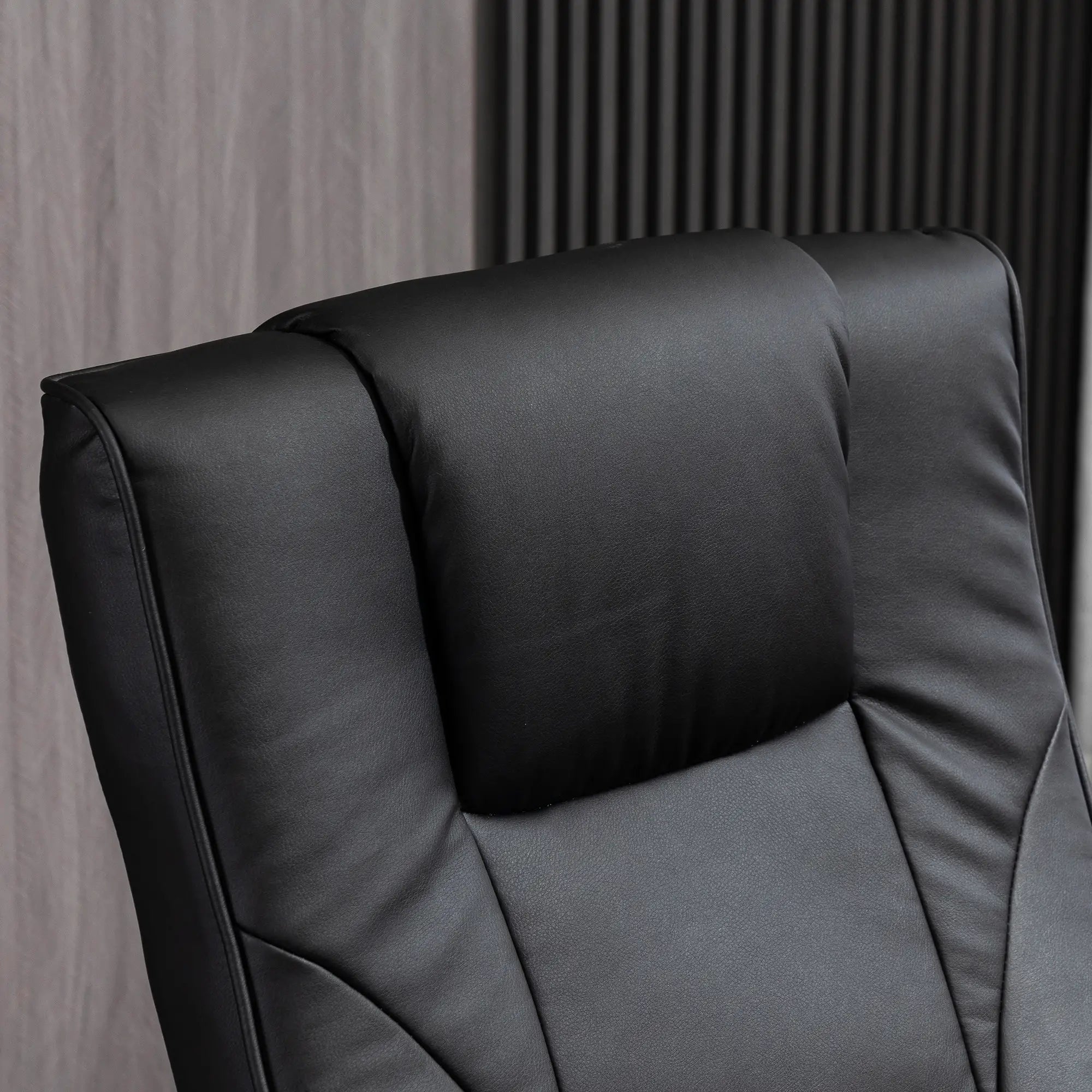 HOMCOM Massagesessel, mit Fußhocker, 10 Massagepunkte, Liegefunktion, drehbarer Sitz, Schwarz, 73 x 83 x 106cm