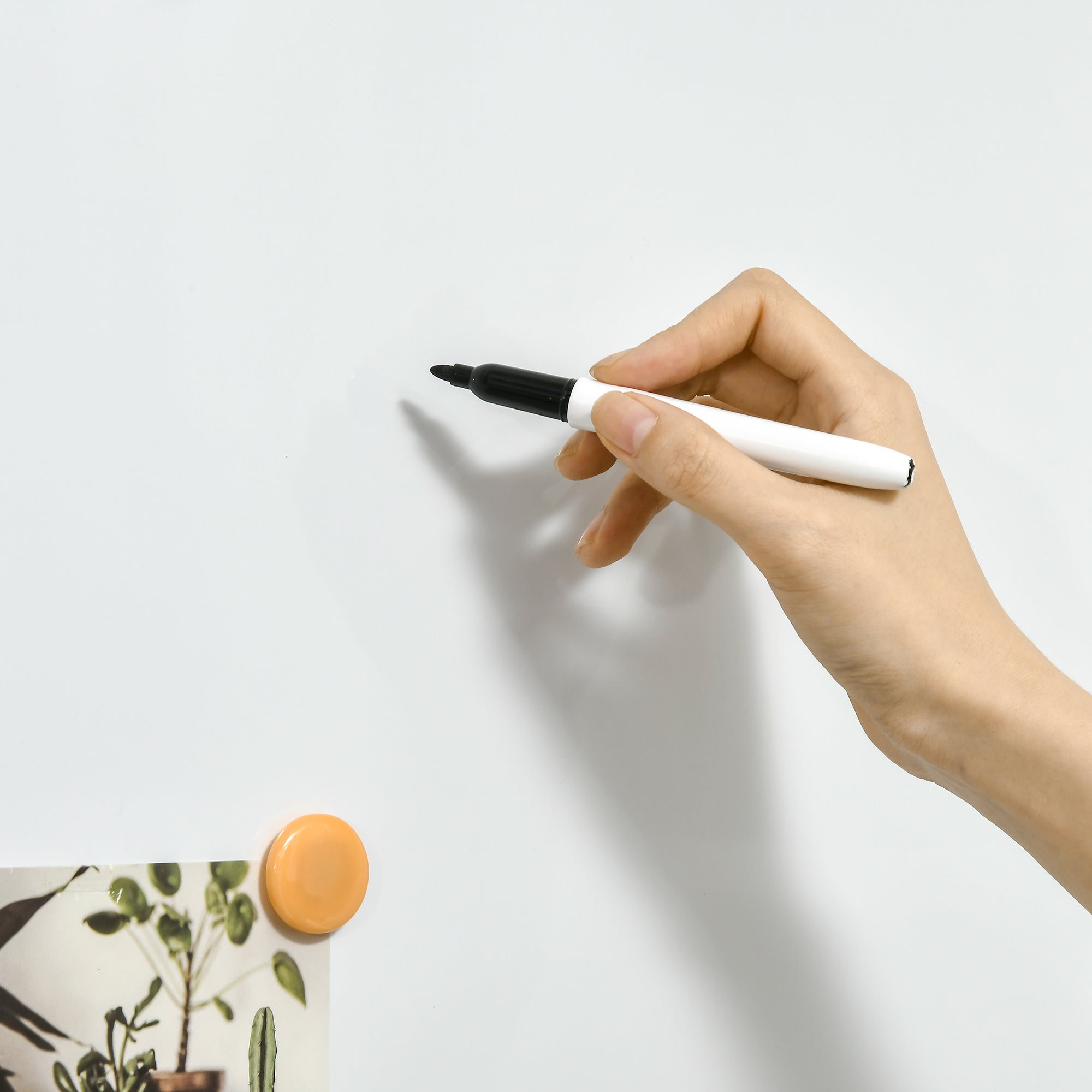 HOMCOM Whiteboard Magnettafel, leicht abwischbar, mit 4 Markern, 10 Magneten, 1 Radierer, 60 x 1,8 x 45cm