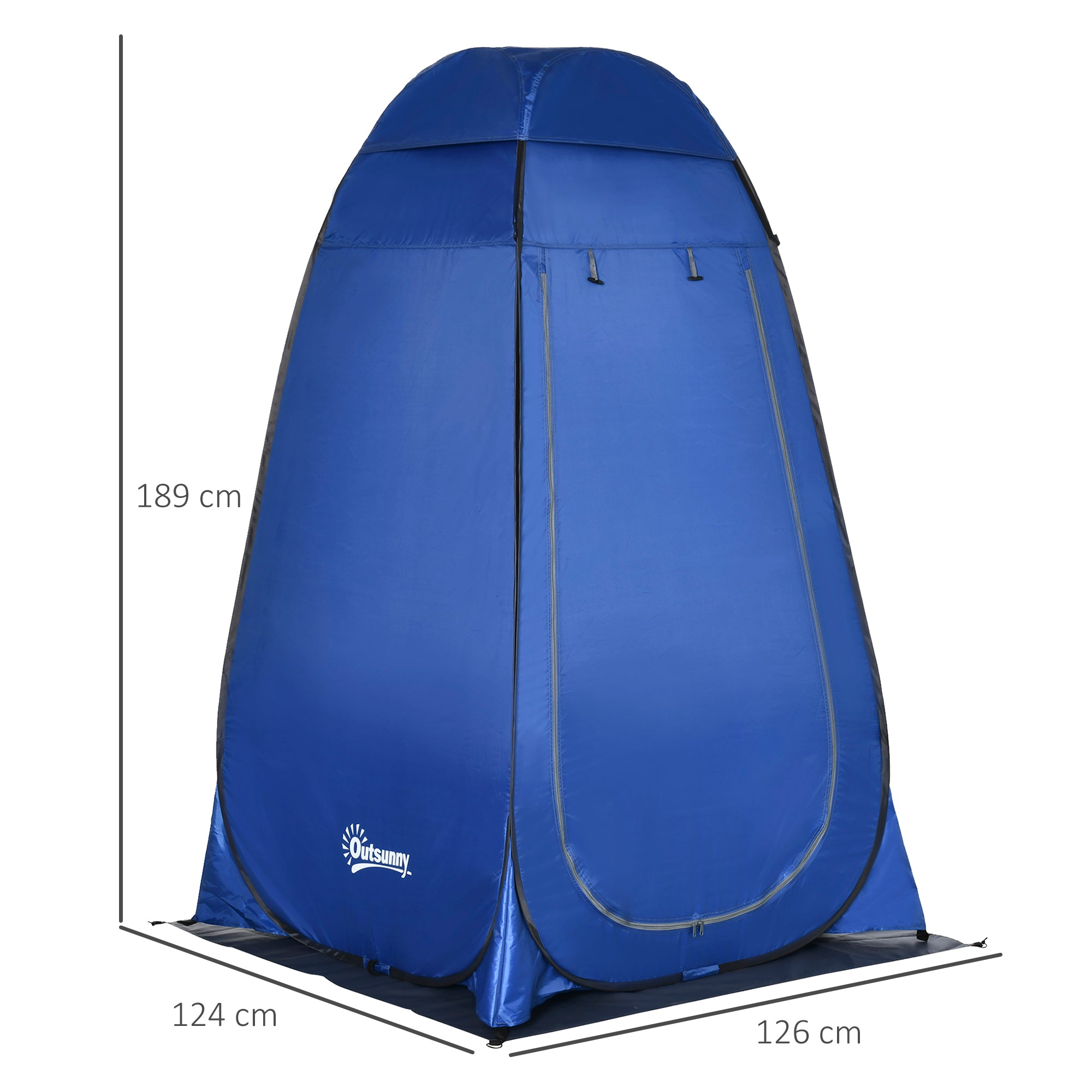 Outsunny Pop up Duschzelt Toilettenzelt Camping Umkleidezelt mit Tragetasche Mobile Outdoor Toilette Umkleidekabine Lagerzelt Dunkelblau 126 x 124 x 189 cm