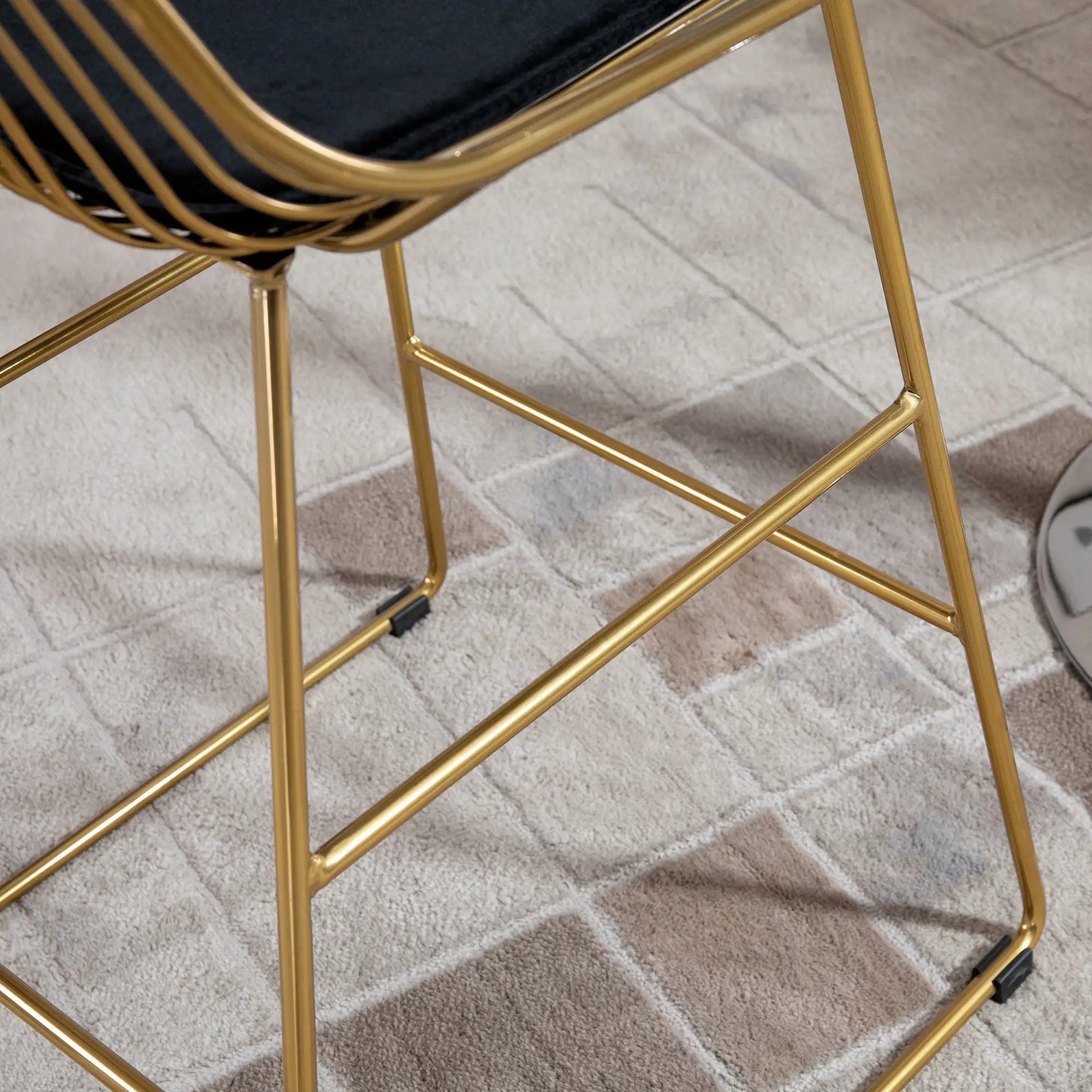 HOMCOM Barhocker 2er-Set geometrisches Design abnehmbare Kissen