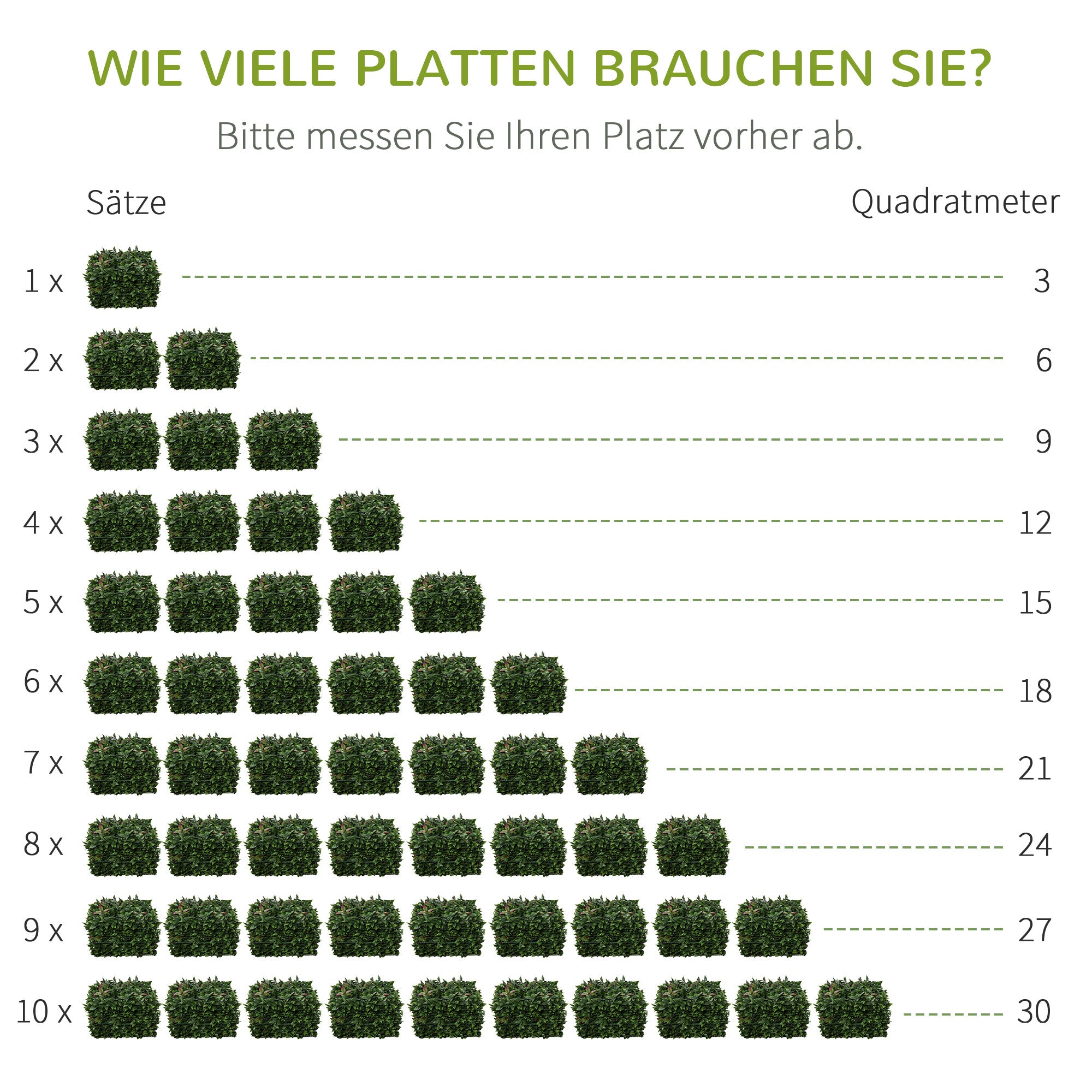 Outsunny 12 Stück künstliches Pflanzenwand Hecke 50x50 cm UV-Schutz Sichtschutz Glanzmispeln Design Heckenpflanze für Garten Outdoor Dekor