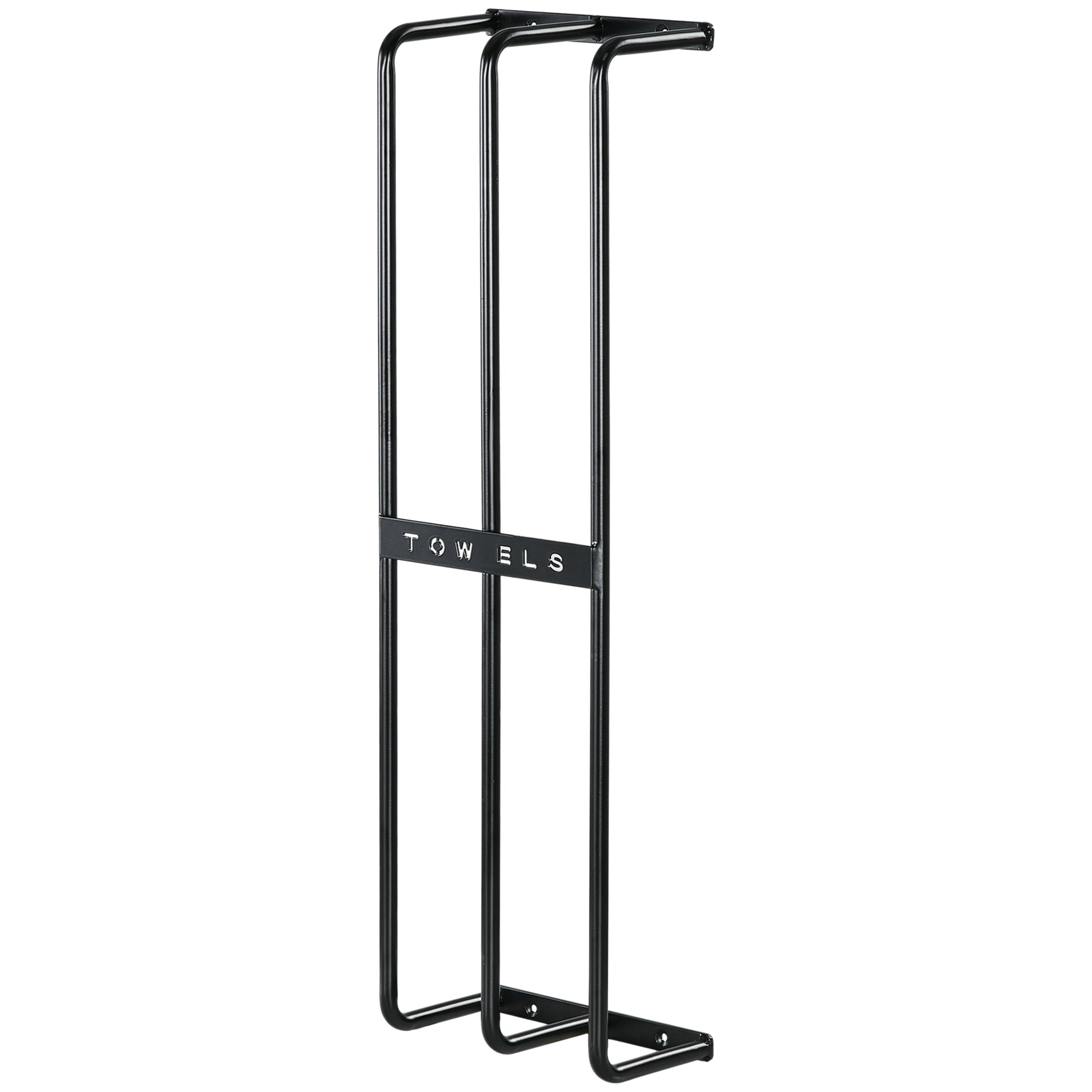 HOMCOM Handtuchhalter, Wandhalterung f. 6 große Handtücher, Metall, 21x12x74cm, Schwarz
