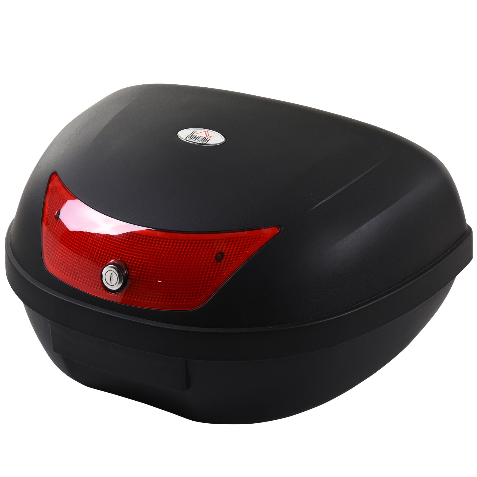HOMCOM Motorradkoffer, Rollerkoffer für Motorräder, Roller, Mofas und Quads, 48 L Helmkoffer, Topcase, Schwarz, 59 x 43 x 33 cm