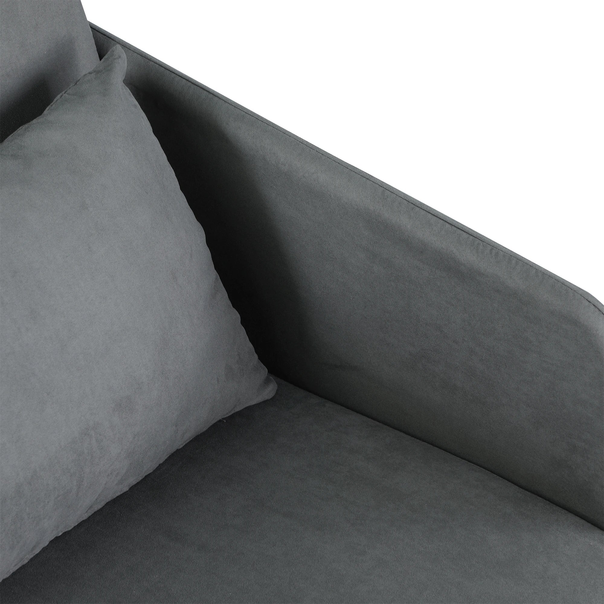 HOMCOM Schlafsofa Sofabett Einzelsofa Waschbarer Bezug 2 Seitentaschen Kissen Metall Grau 70 x 76 x 77 cm