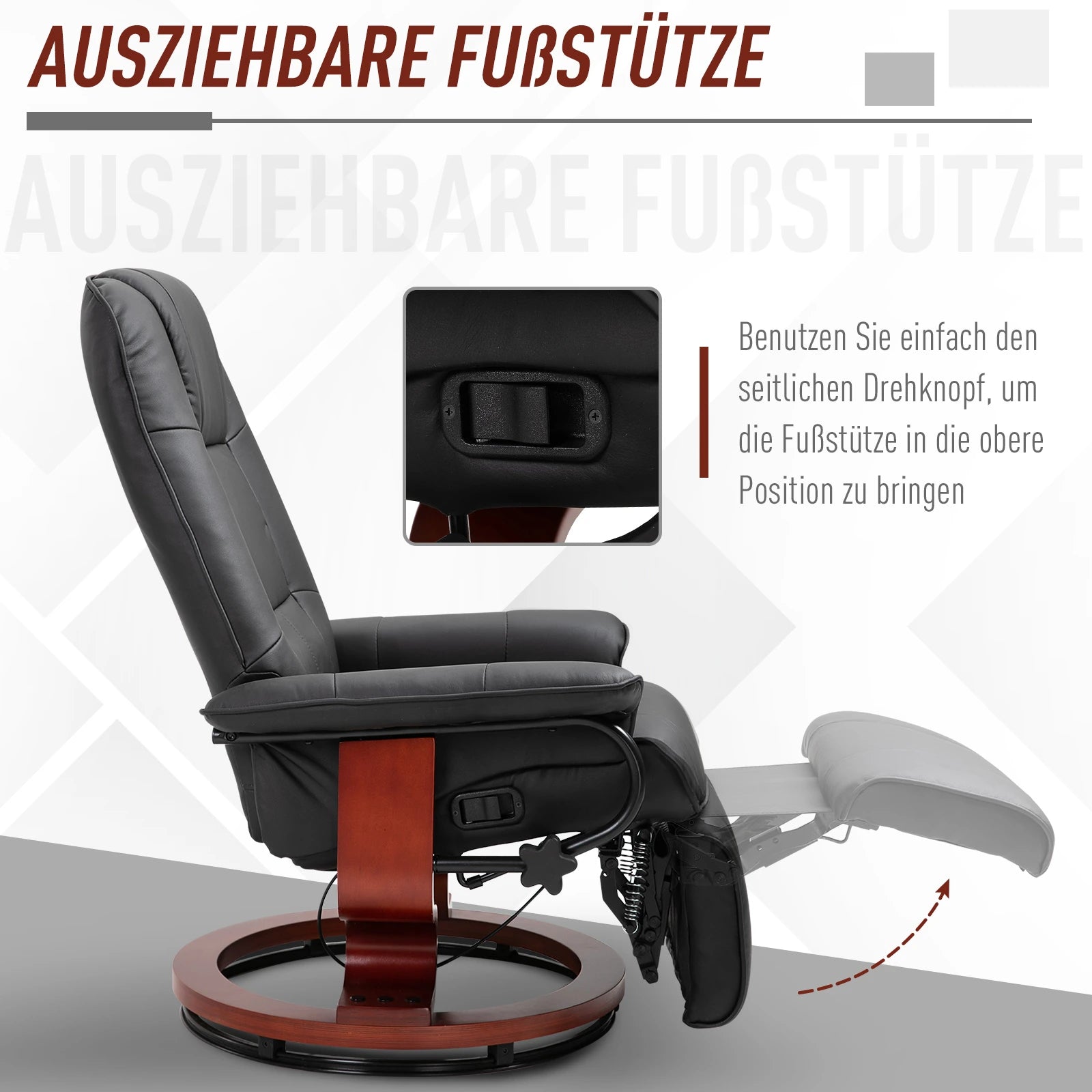 HOMCOM Relaxing Chair TV Chair Recliner Chair with Footrest