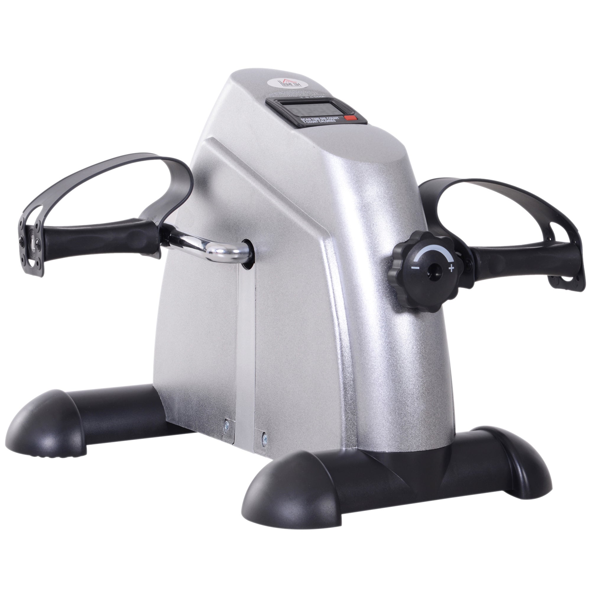 HOMCOM Mini Heimtrainer Fitnessbike Pedaltrainer mit LCD-Display verstellbarer Widerstand Arm und Beintrainer Hometrainer Fitnessgerät für Senioren Zuhause Heim Büro 35 x 40 x 31 cm Silber