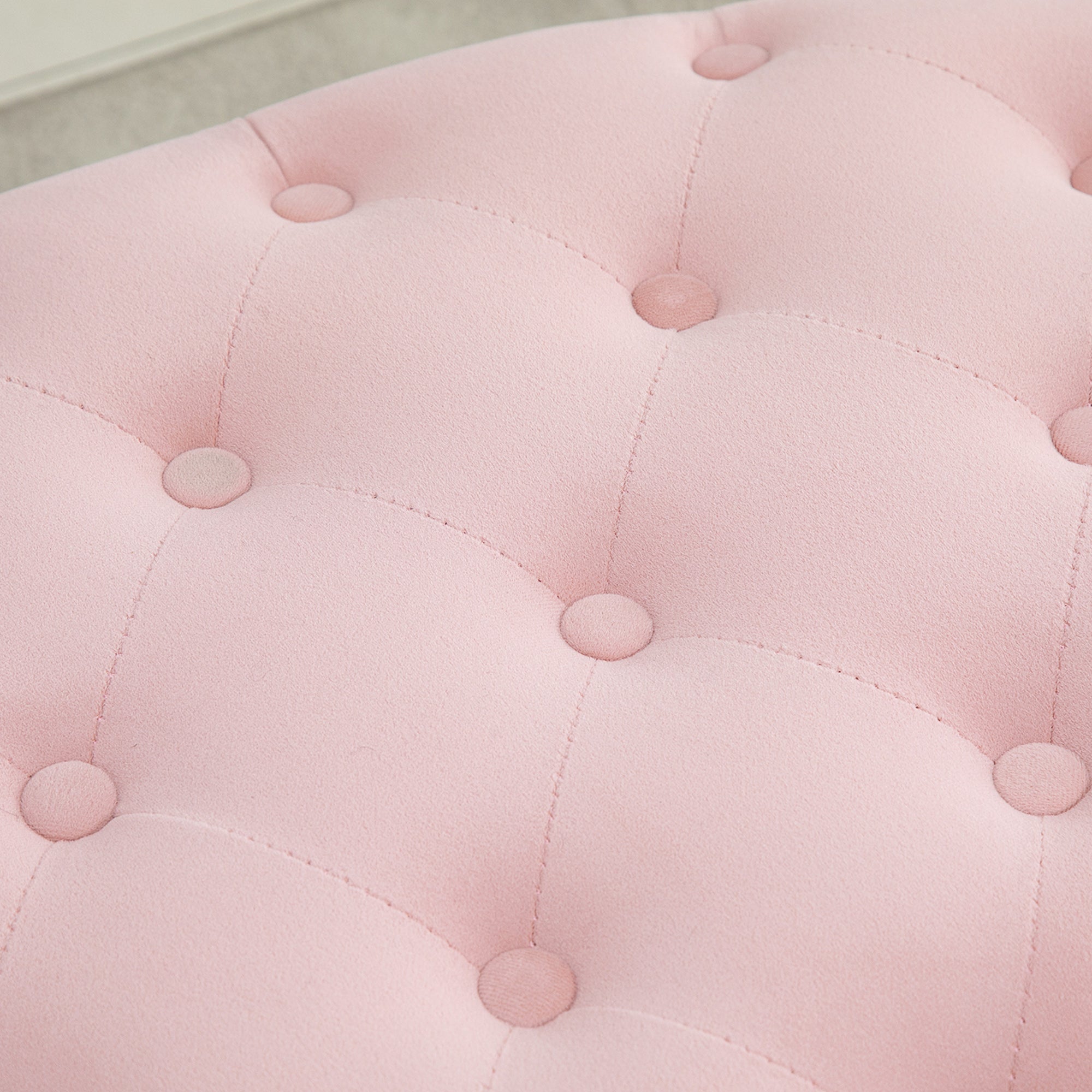 HOMCOM Sitzbank mit Stauraum Polsterbank mit Samtoptik, Sitztruhe Ovale Form, Truhenbank für Wohnzimmer Schlafzimmer Flur 71 x 52 x 42 cm, Rosa
