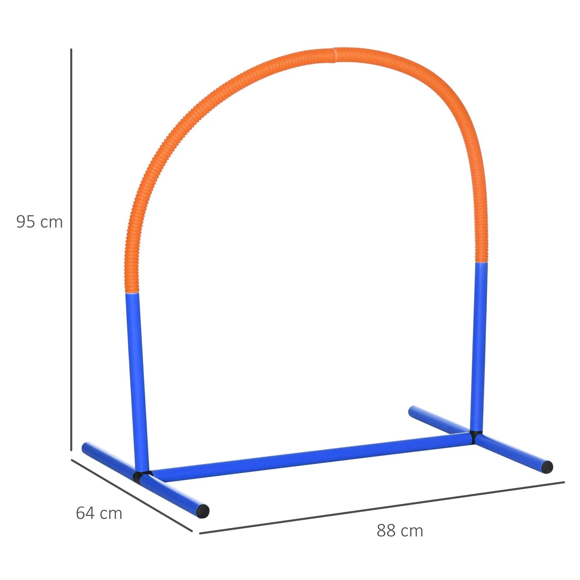 PawHut Agility-Set für Hunde, Hundetraining, 4 Bögen, für Einsteiger, mit Tragetasche, blau+orange, 88 x 64 x 95cm