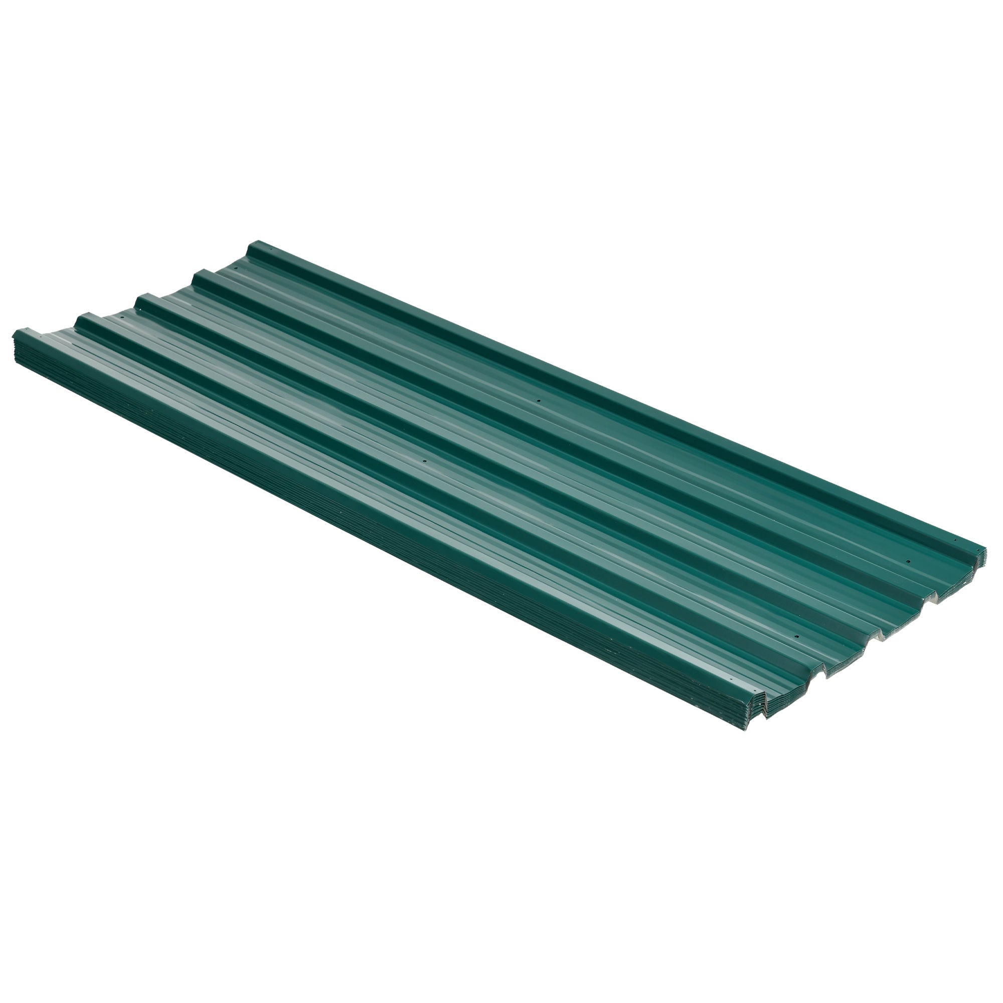 Outsunny 12 Stück Trapezblech 129x45cm 7m² Verzinkt Dachblech 0,25 mm Wetterfest Profilblech Grün