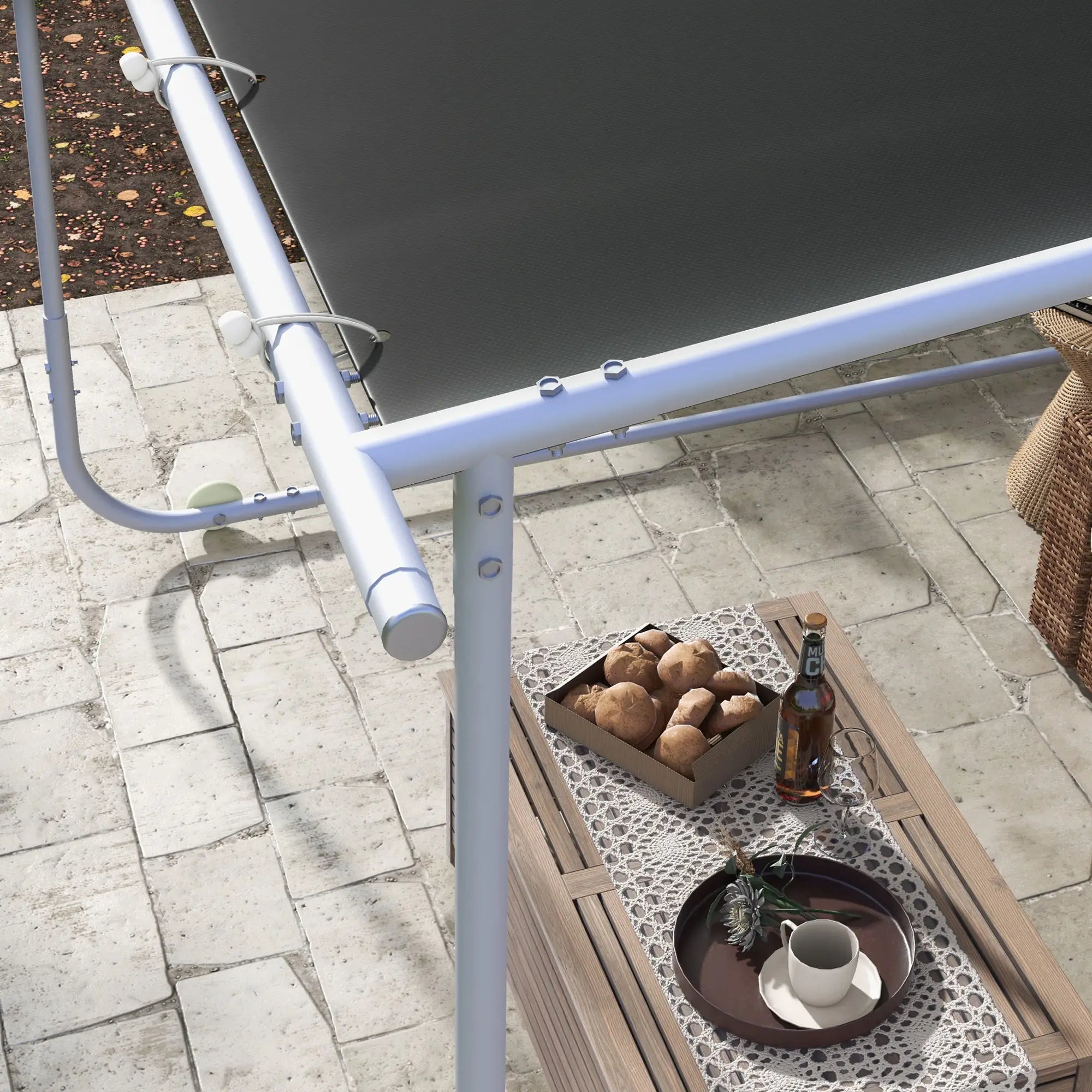 Pergola Pavillon 3x3?m mit UV-Schutz & Rollen, Oxford