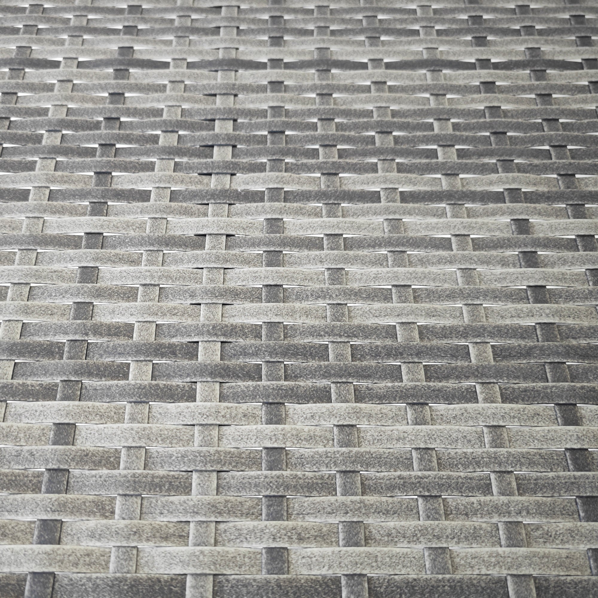 Outsunny Balkontisch, halbrund, Polyrattan+Metall, 100x50x74 cm, Grau