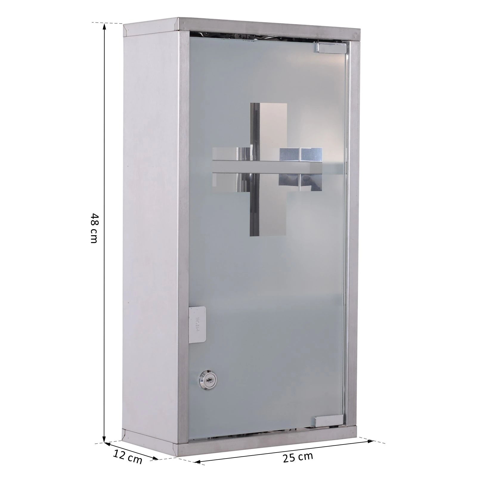 HOMCOM Medicine Cabinet – Medicine Cabinet with 3 Compartments, Stainless Steel