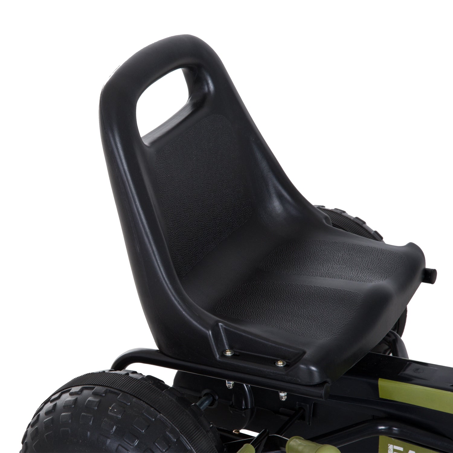HOMCOM Go Kart Tretauto Tretfahrzeug mit Handbremse, Vor- und Rückwärtsgang, Kinderfahrzeug Kettcar Tretfahrzeug mit Verstellbarem Sitz für Kinder 3-6 Jahren, 99 x 65 x 56cm Grün
