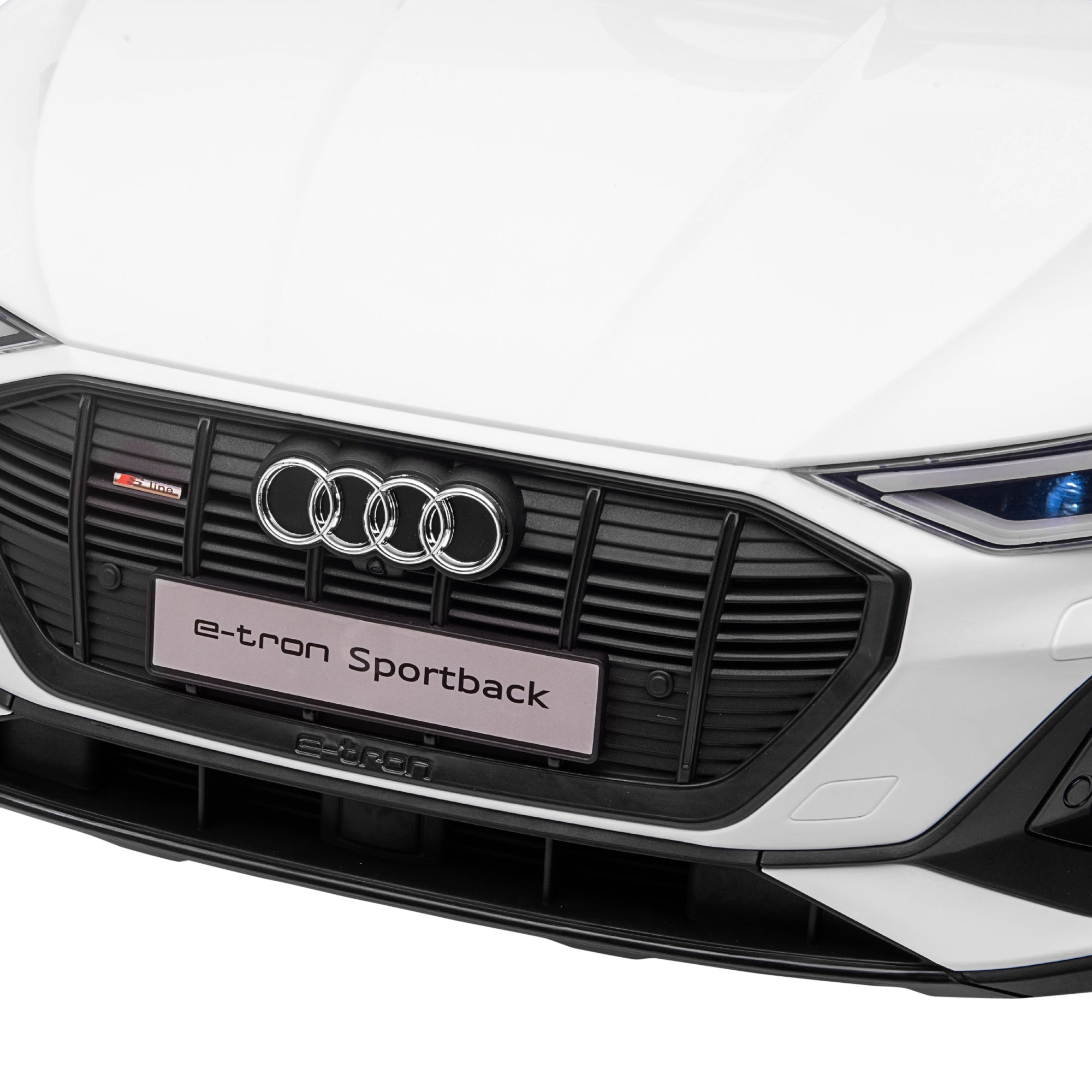 HOMCOM Elektro Kinderauto 12V Elektrofahrzeug Audi E-tron Elektroauto mit Fernbedienung, Sicherheitsgurt, Musik (MP3/USB/TF), Kinderfahrzeug für Kinder 3-5 Jahre, 3-5 km/h, Weiß