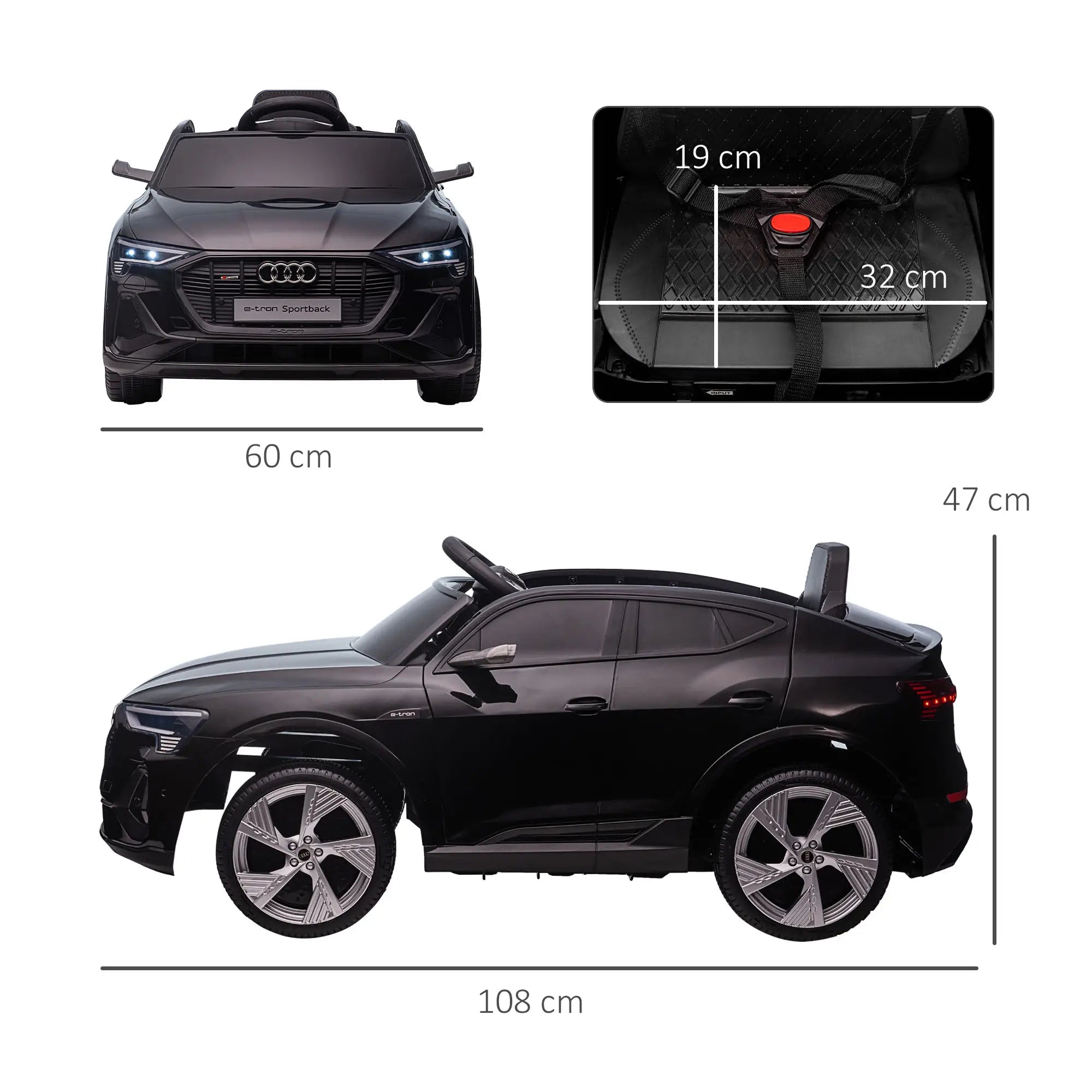 HOMCOM Audi E-tron Kinder-Elektroauto 12V mit Fernbedienung