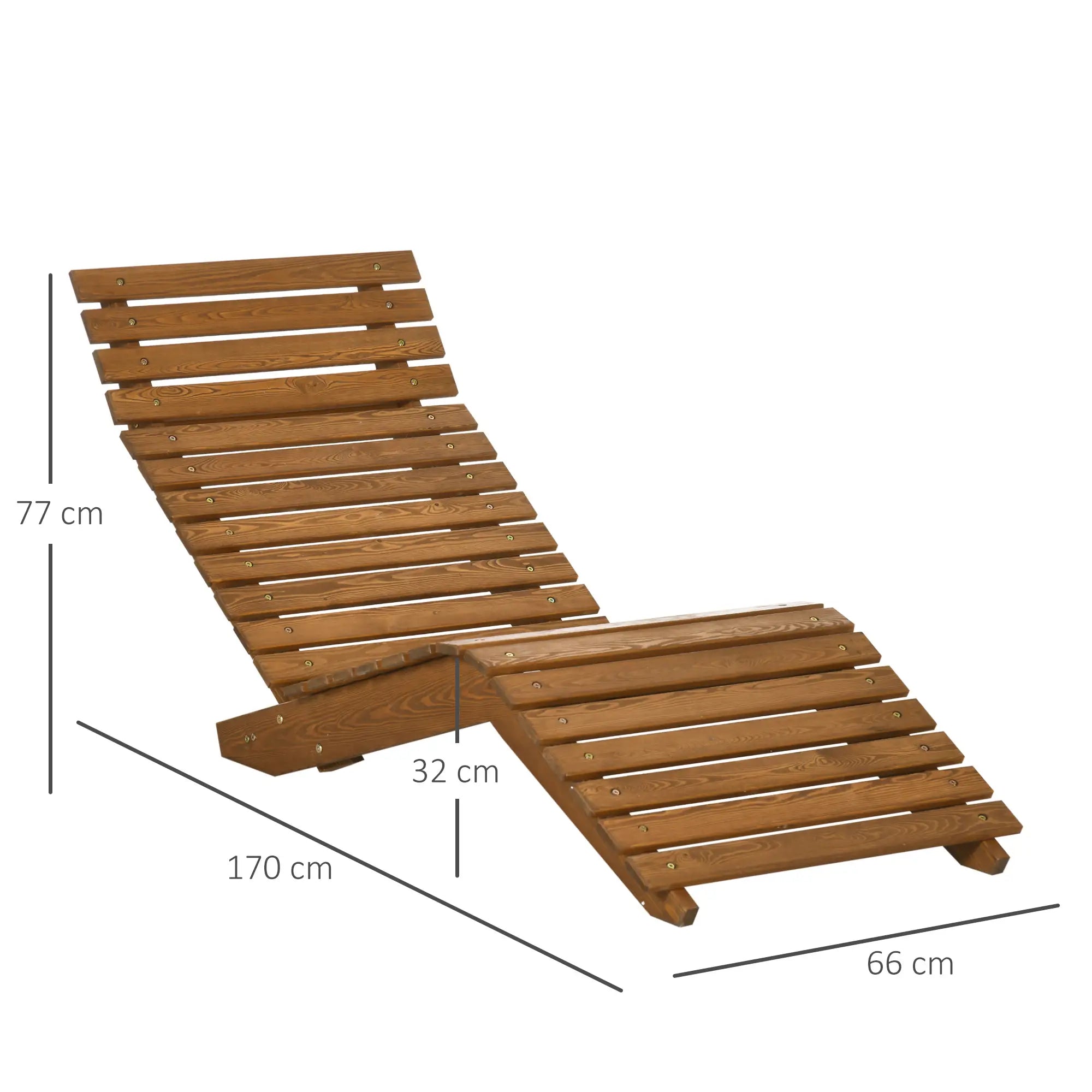 Outsunny Sonnenliege Gartenliege ergonomisch wetterfest Lärchenholz