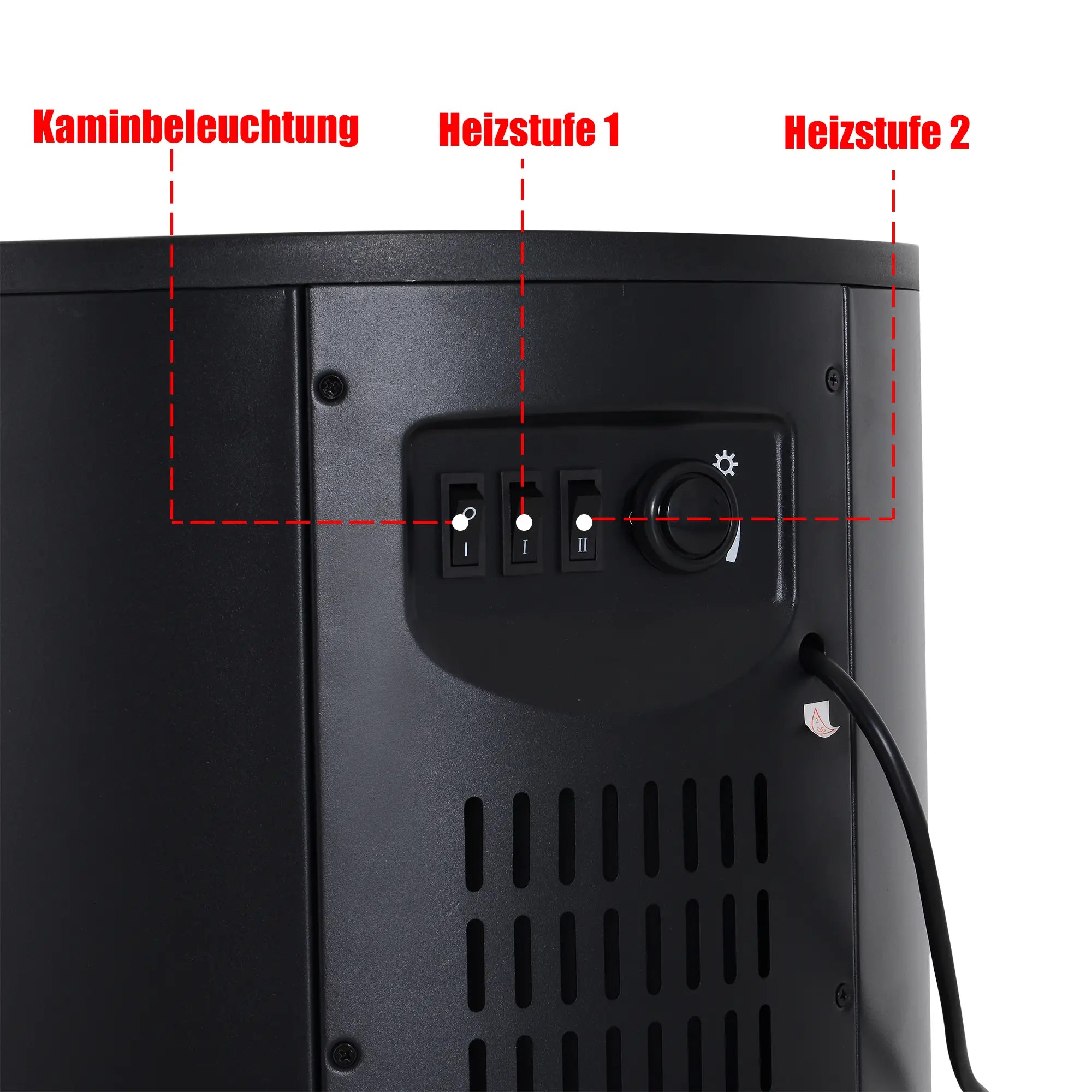 HOMCOM Elektrokamin mit Flammeneffekt und 2 Heizstufen