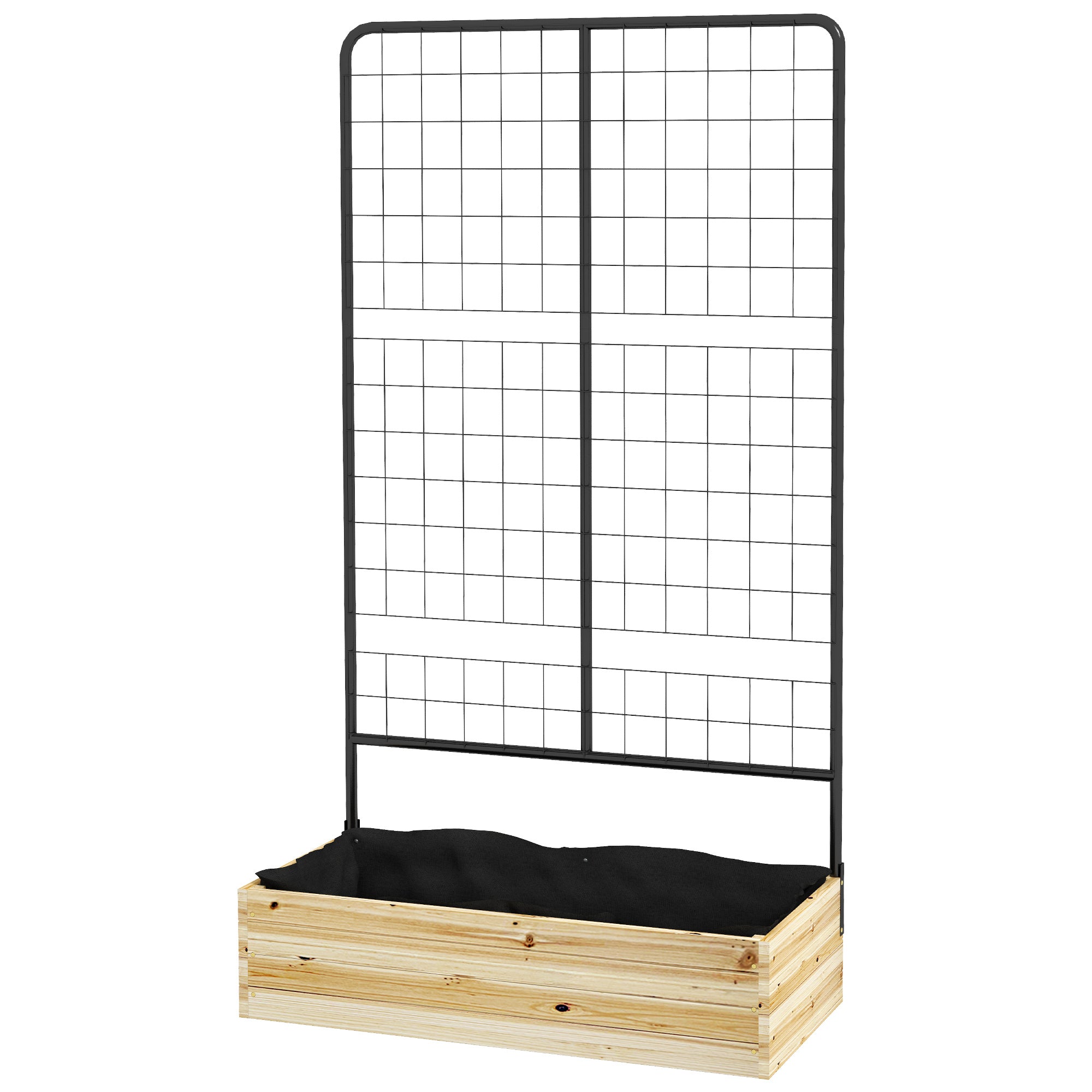 Outsunny Hochbeet mit Rankhilfe 80×38×145?cm