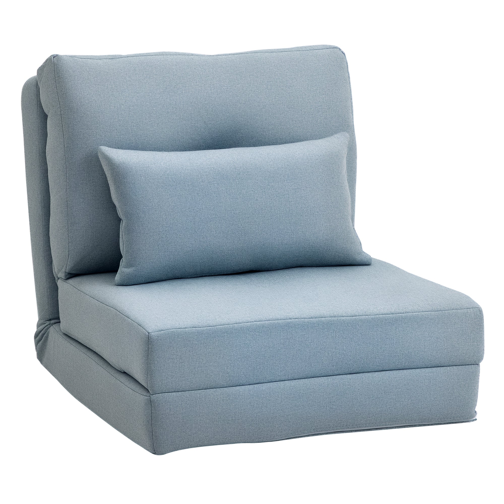 HOMCOM Bodensessel Klappmatratze Schlafmatte, 2-in-1-Design, abnehmbares Kissen, 60 x 80 x 56 cm, Himmelblau