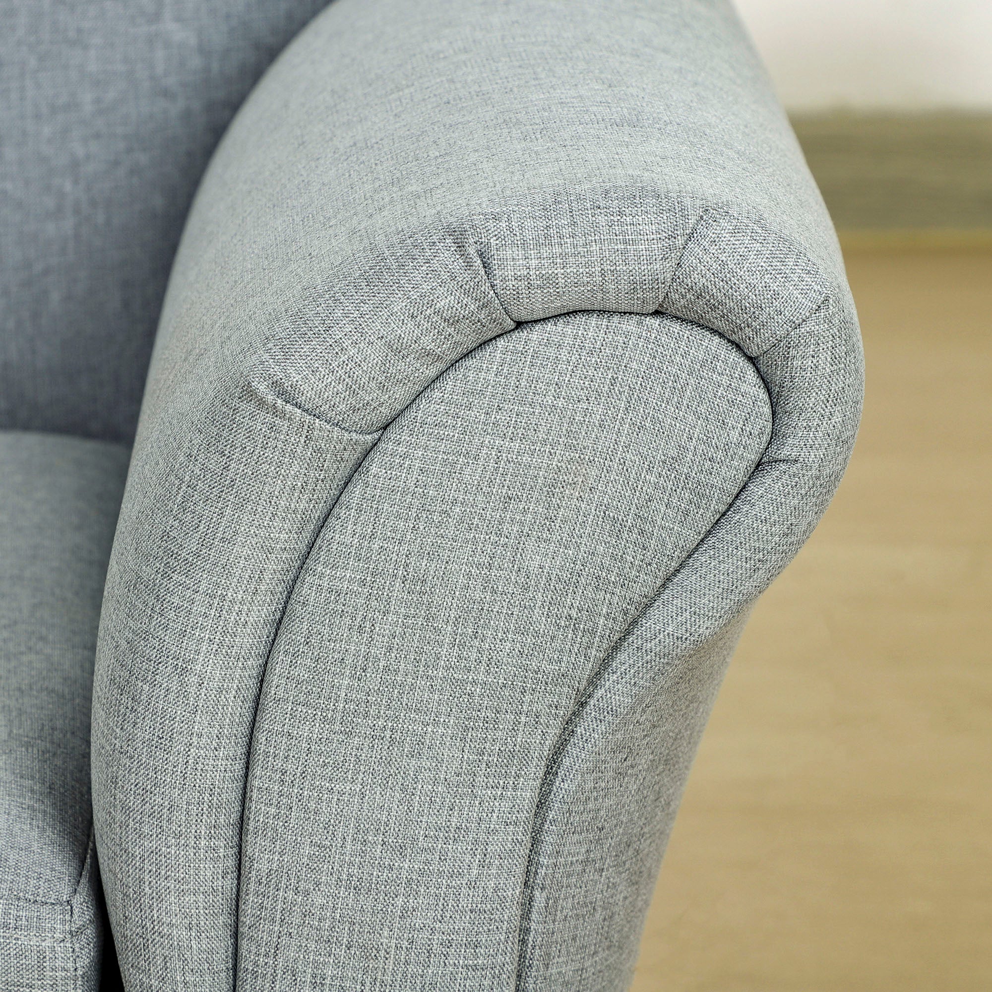 HOMCOM Kindersofa, Récamiere, verstecktes Staufach, Rahmen aus Eukalyptusholz, grau, 80 x 40 x 49cm