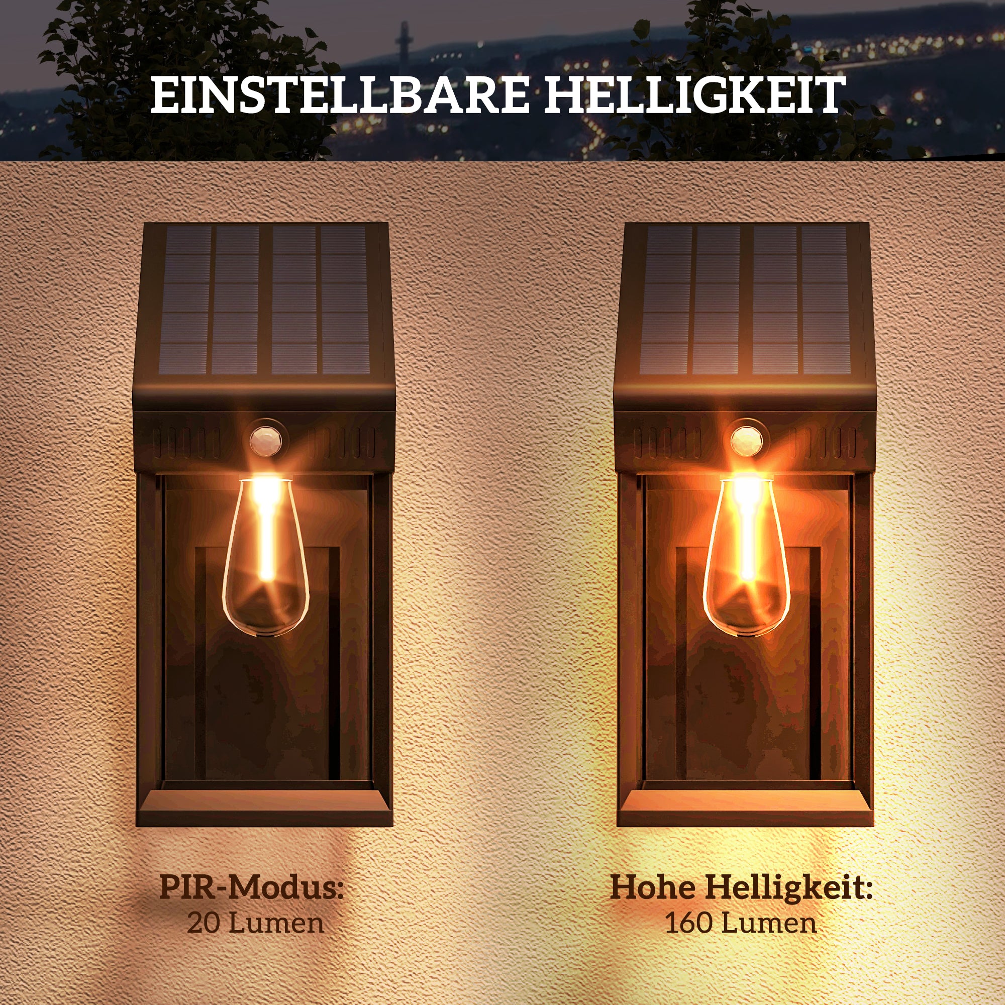 Outsunny Garten-Solarlicht Außenleuchte Solarlampe, wetterbeständig, Bewegungssensor, 14 cm x 24 cm x 24 cm, Schwarz