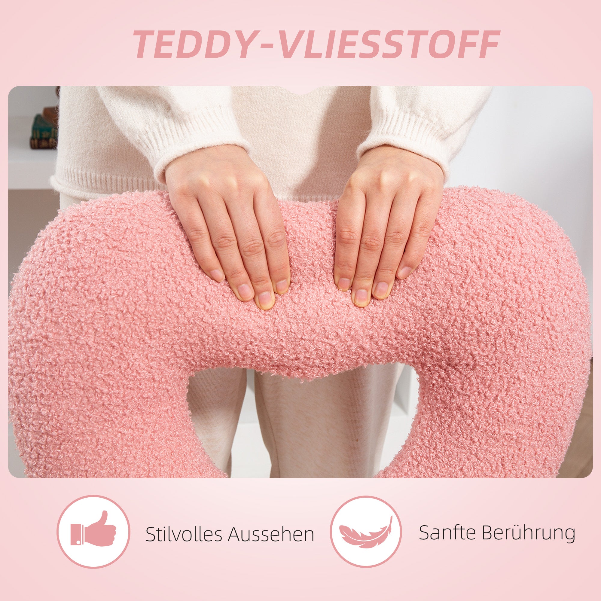 HOMCOM Schreibtischstuhl, Bürostuhl, Herzförmige Rückenlehne, gepolstert, Rosa