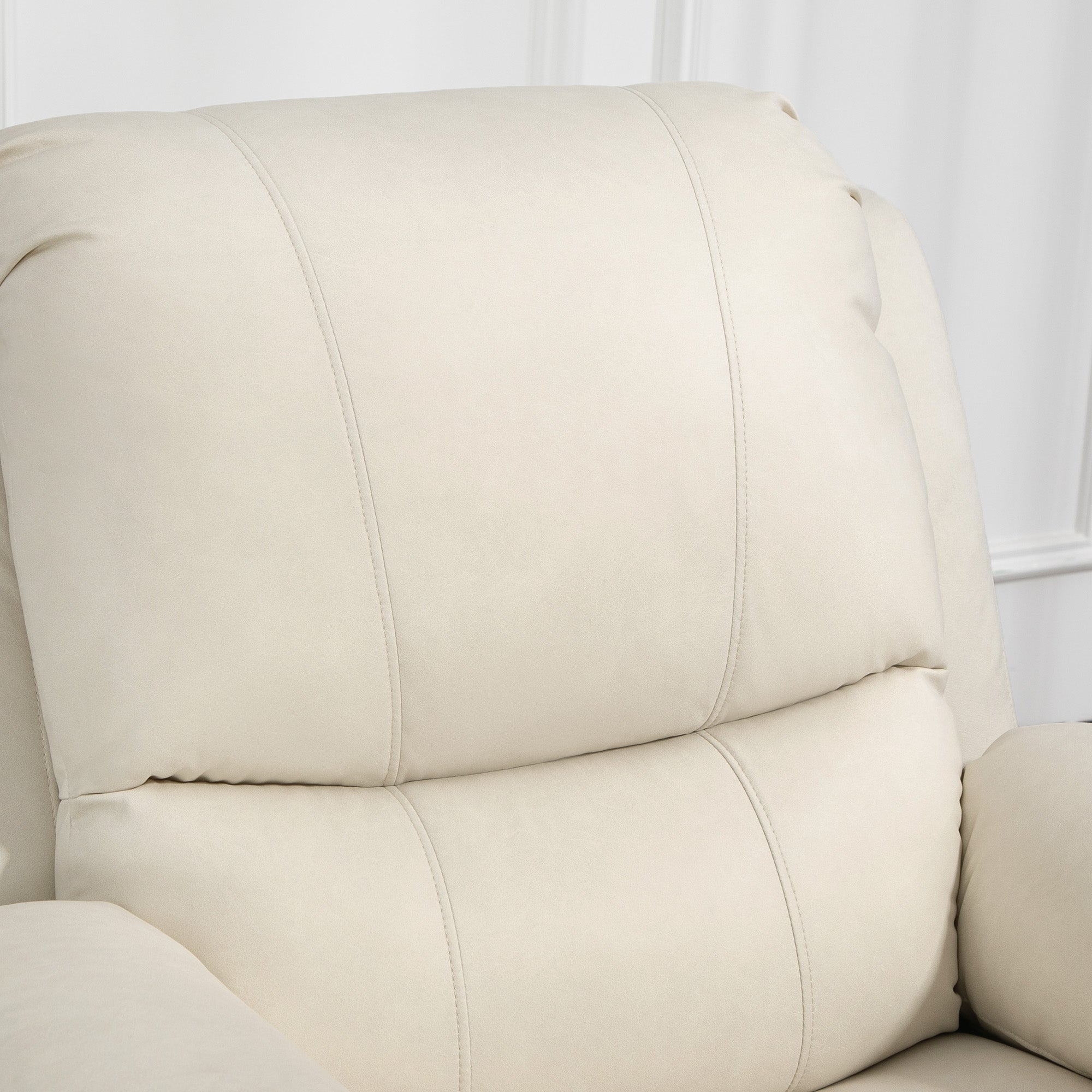 HOMCOM Relaxsessel, verstellbare Lehne & Fußstütze, drehbar, bis 150 kg, Stahlrahmen, 93x100x98cm, Cremeweiß