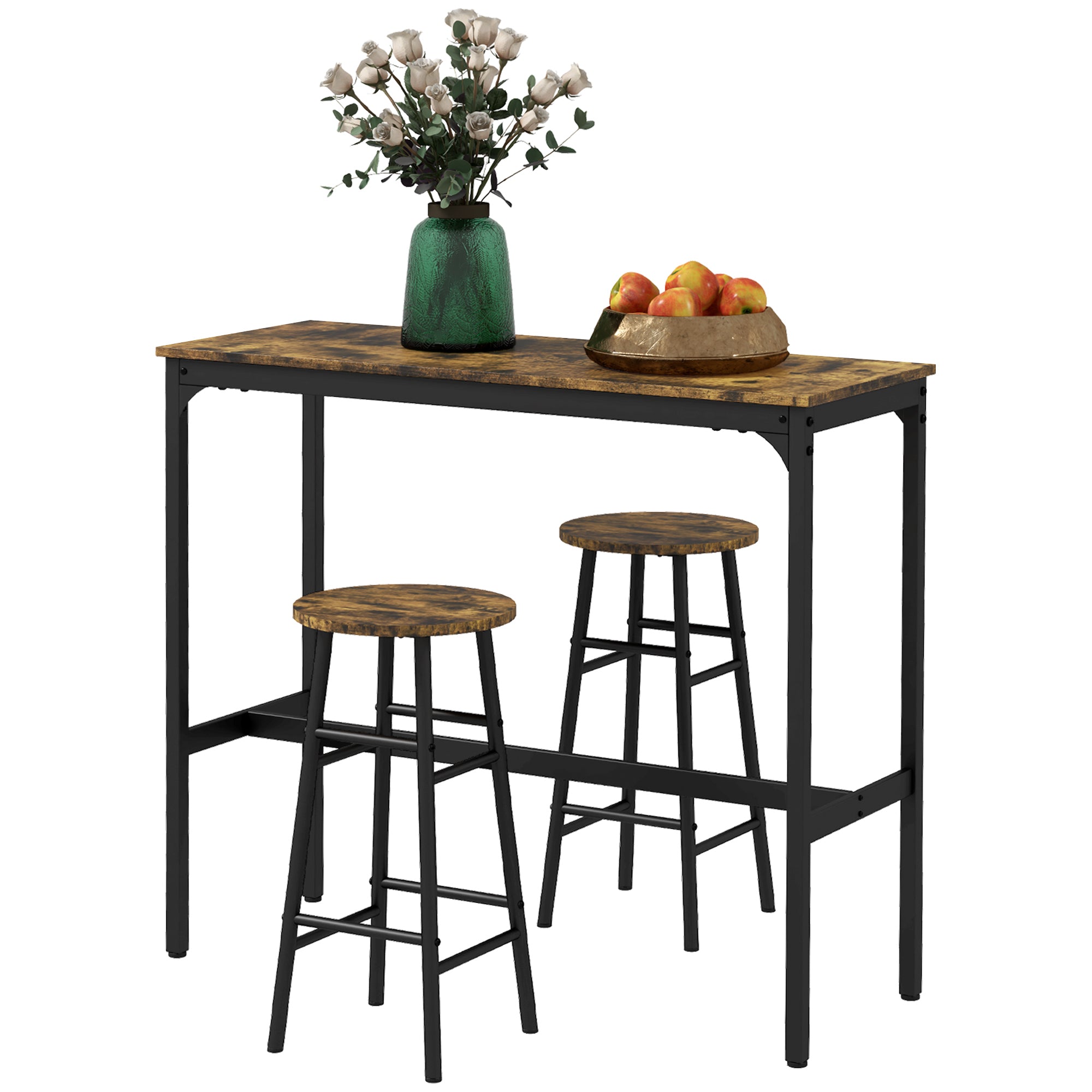 Ensemble de table de bar HOMCOM, 3 pièces