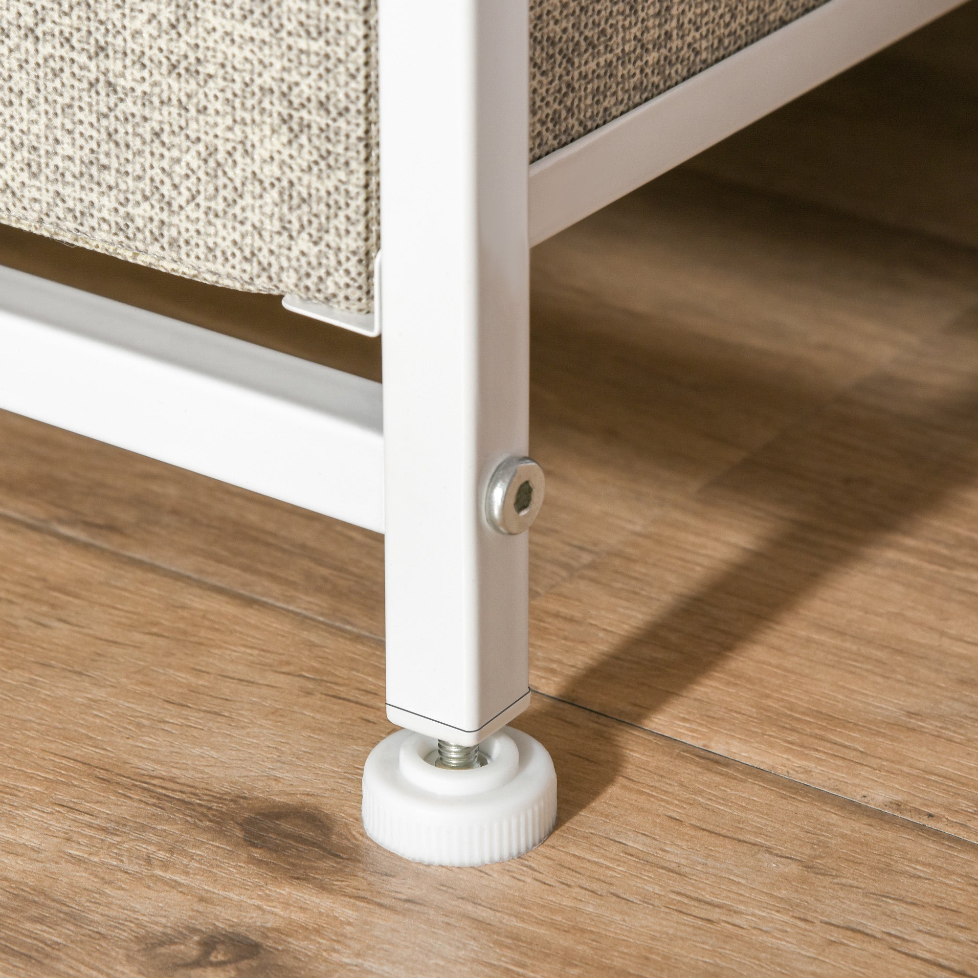 HOMCOM Kommode, Sideboard, 7 faltbare Stoffschubladen, Metallgestell, 63,5 x 30 x 71 cm, Hellgrau