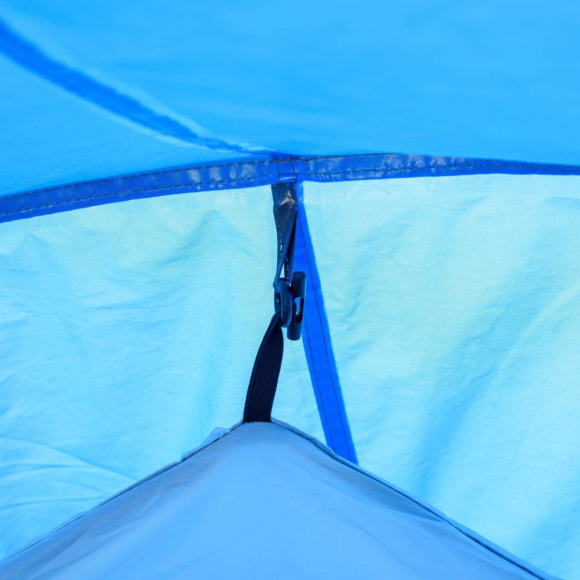 Outsunny Campingzelt, Wurfzelt für 2-3 Personen, Vorraum & Schlafbereich, wasserdicht, 426 x 206 x 154 cm, Hellblau