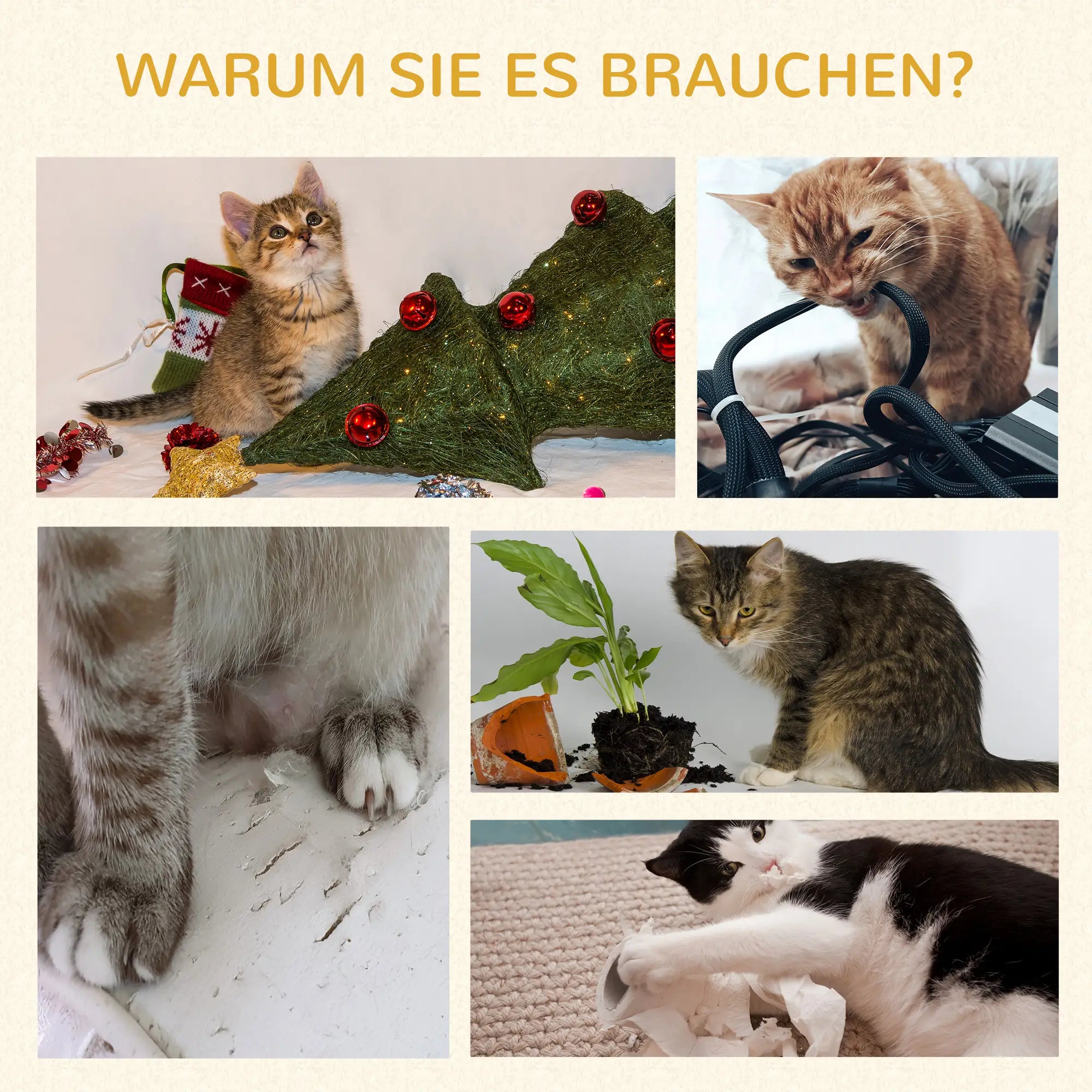 PawHut Kratzbaum im Zebra-Design, 1 Katzentunnel, 3 Kratzstämme 48,5 cm x 35 cm x 93 cm, Schwarz + Weiß