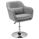 HOMCOM Drehstuhl, leinenartiges Polyester, Metall, 60 x 60 x 79-91 cm, Blau, 60cm x 60cm x 91cm, 60cm x 60cm x 91cm