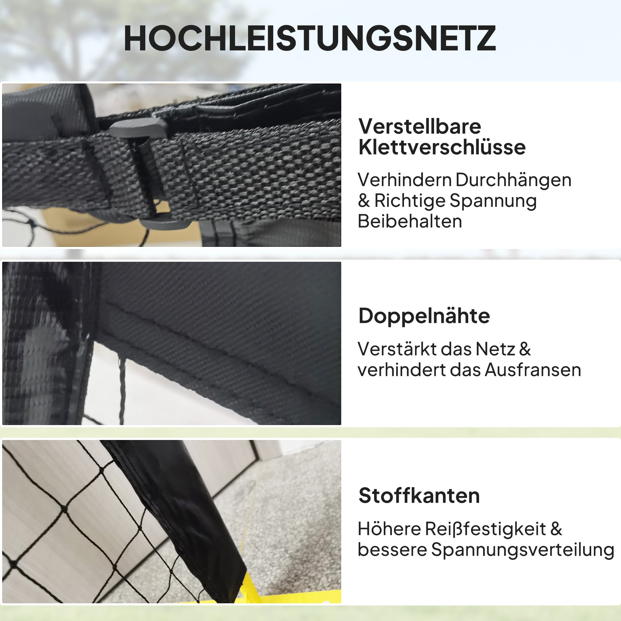 SPORTNOW Pickleball-Netz, tragbar, Metallgestell, Stoffnetz, mit Tragetasche, Gelb