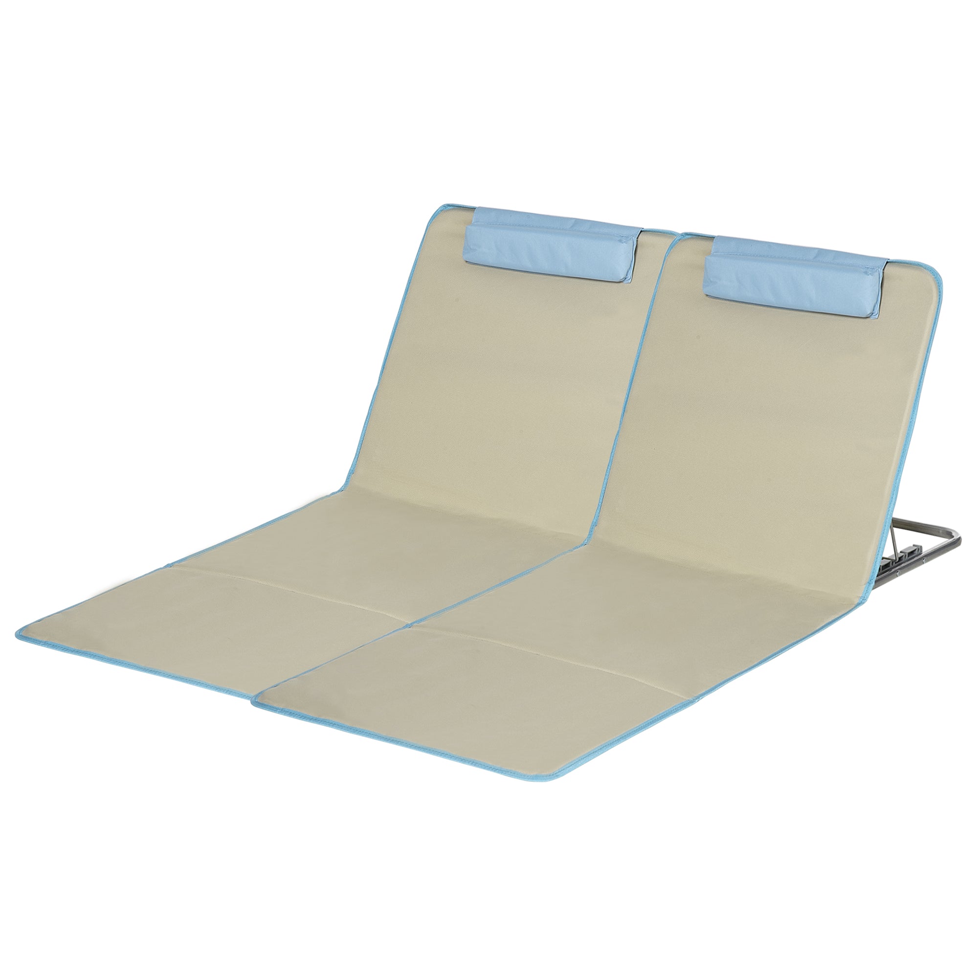 Outsunny 2er-Set Strandmatte, verstellbar, faltbar, 124L x 53B x 37-50H cm, Beige