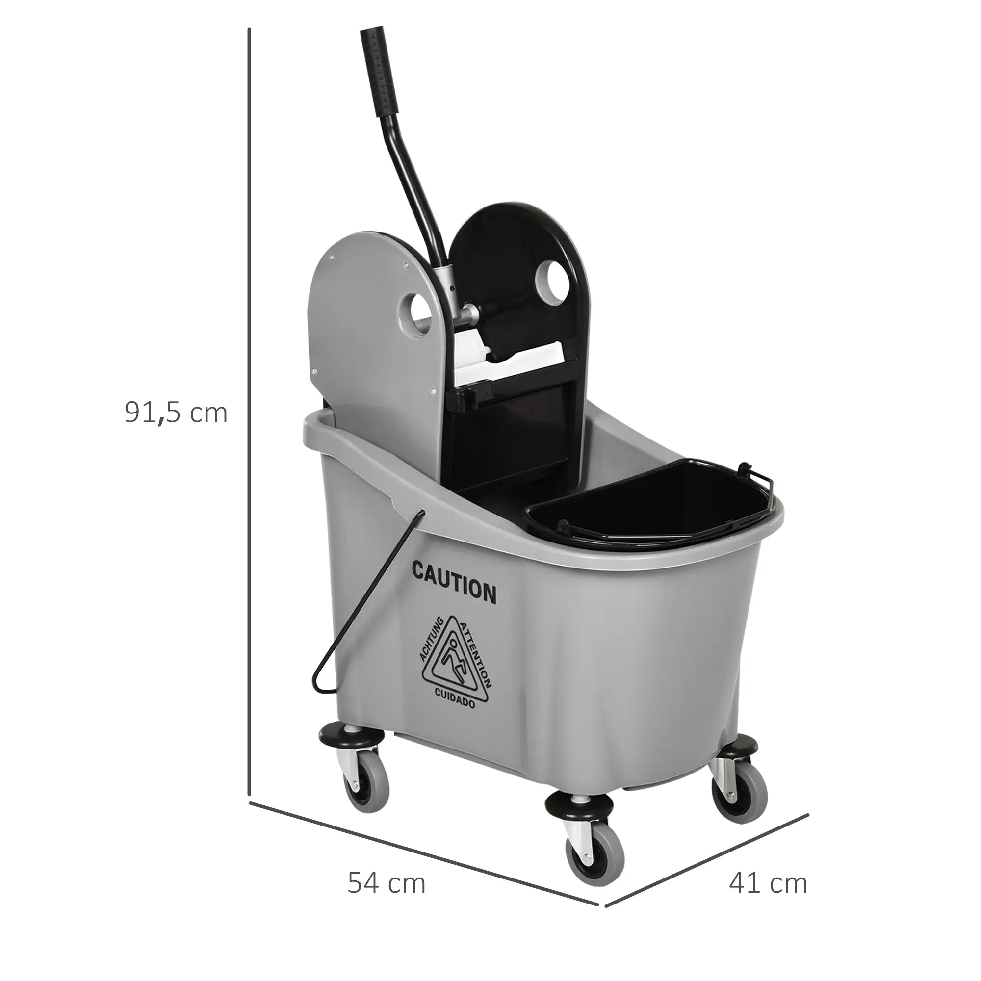 HOMCOM Reinigungswagen 36?L Grau
