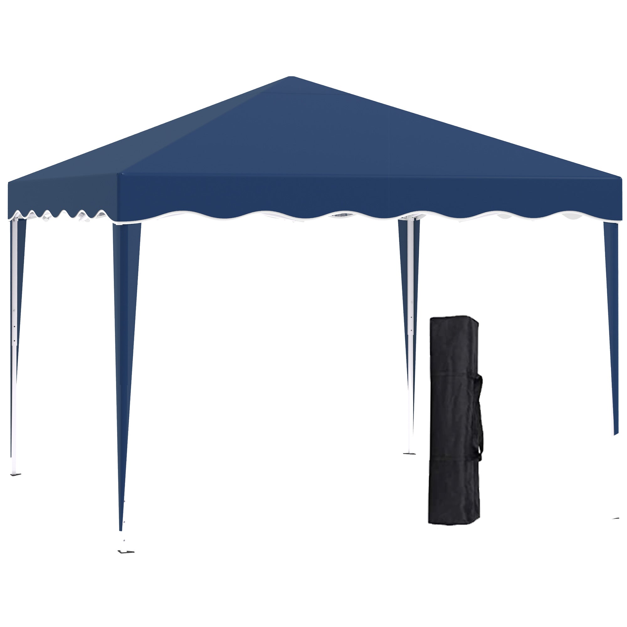 Outsunny Faltpavillon Pavillon 3 x 3 m Gartenpavillon faltbar Partyzelt höhenverstellbar Gartenzelt mit Transporttasche UV-Schutz Stahl Oxford Blau