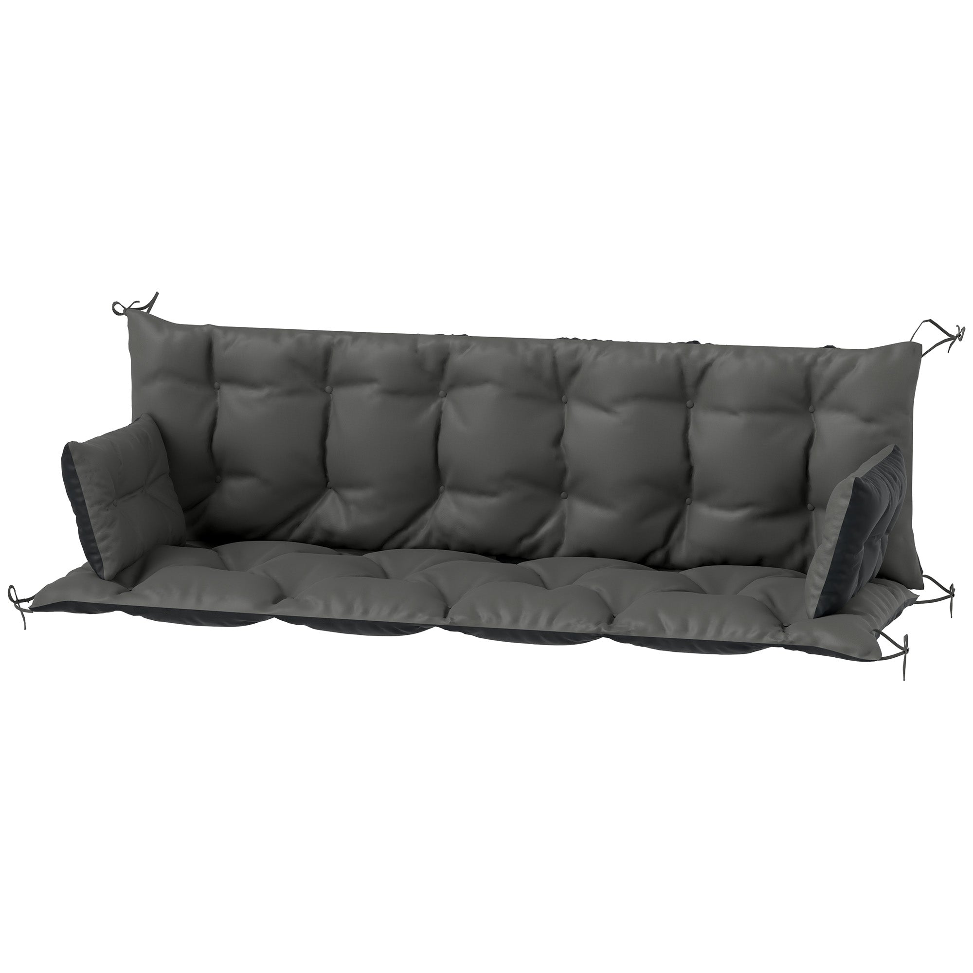 Outsunny Outdoor-Kissen-Set für Bank oder Hollywoodschaukel, zweifarbig, Polyester, Schaumstoff, 180 x 110 x 8 cm, Dunkelgrau